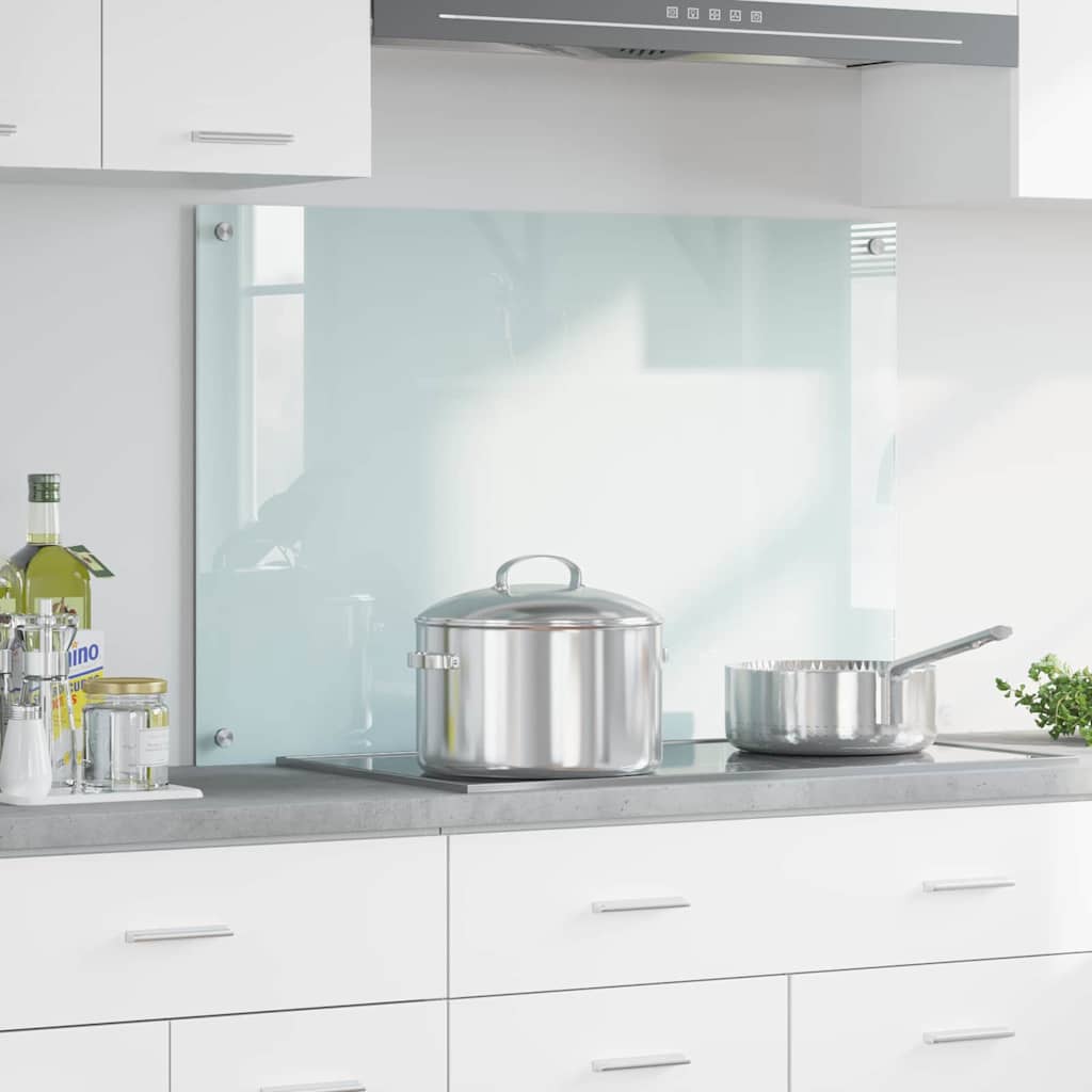 Køkkenbacksplash Mælk 90 x 60 cm hærdet glas