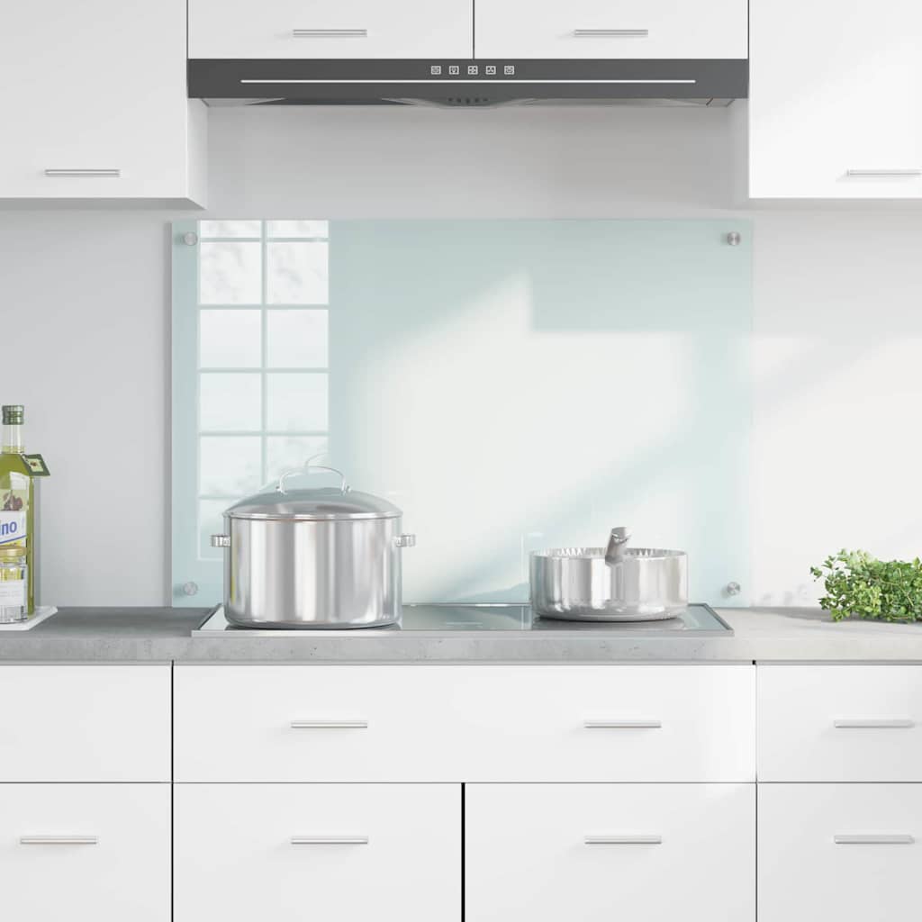 Køkkenbacksplash Mælk 90 x 60 cm hærdet glas