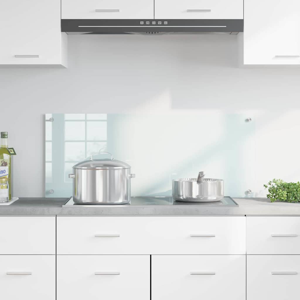 Køkkenbacksplash Mælk 100 x 40 cm hærdet glas
