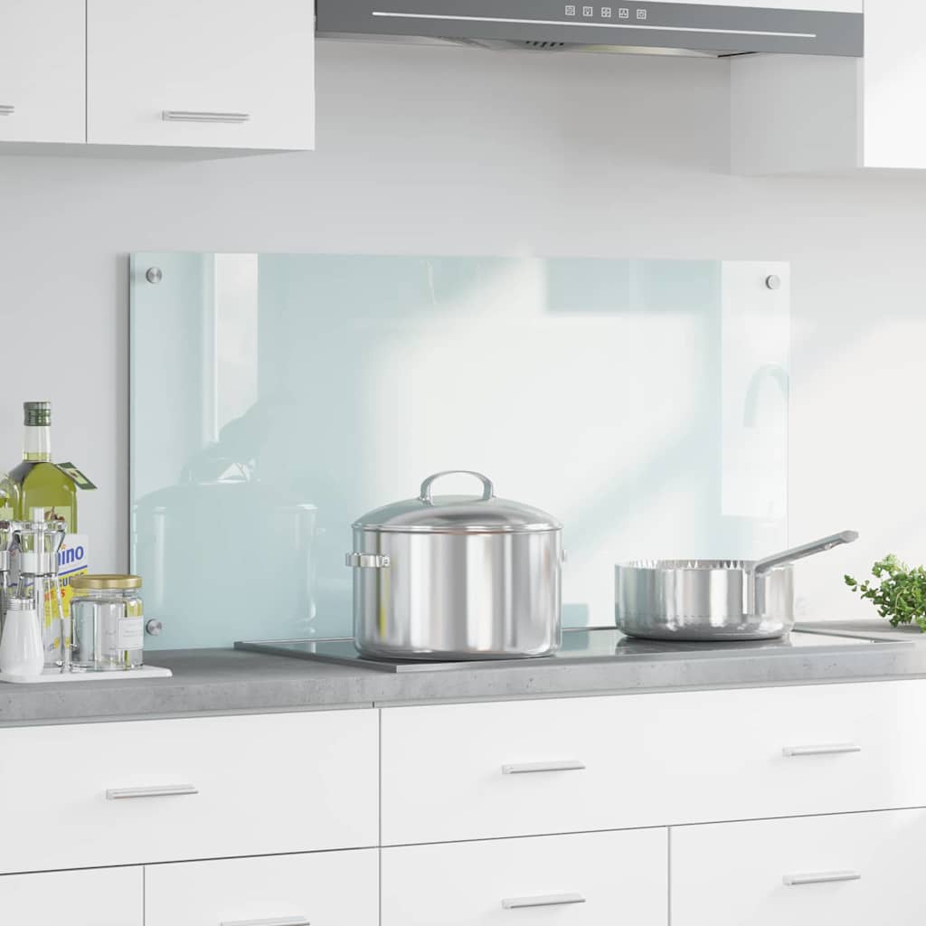 Køkkenbacksplash Mælk 100 x 50 cm hærdet glas