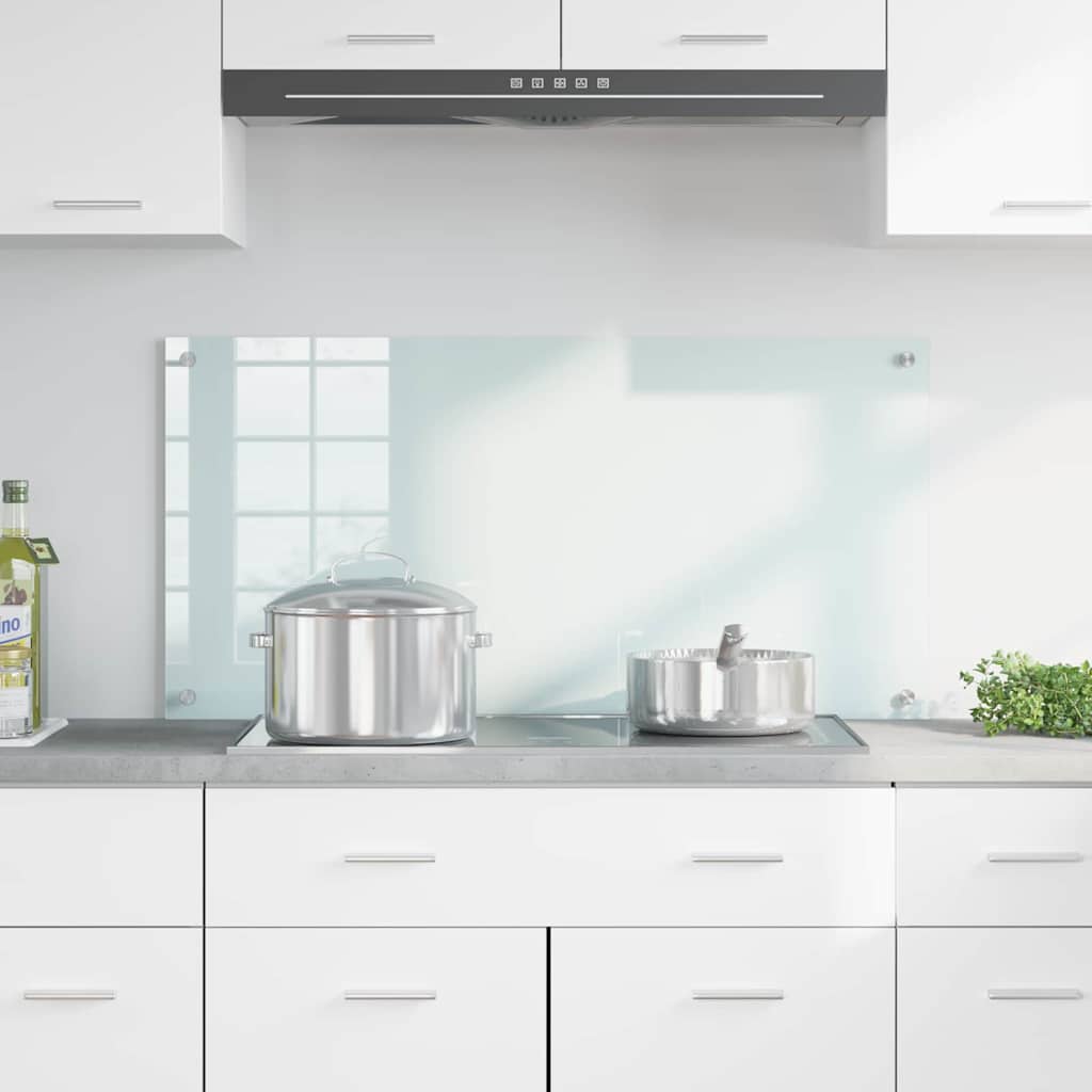 Køkkenbacksplash Mælk 100 x 50 cm hærdet glas