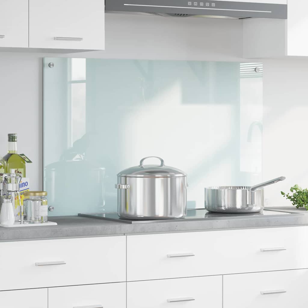 Køkkenbacksplash Mælk 100 x 60 cm hærdet glas