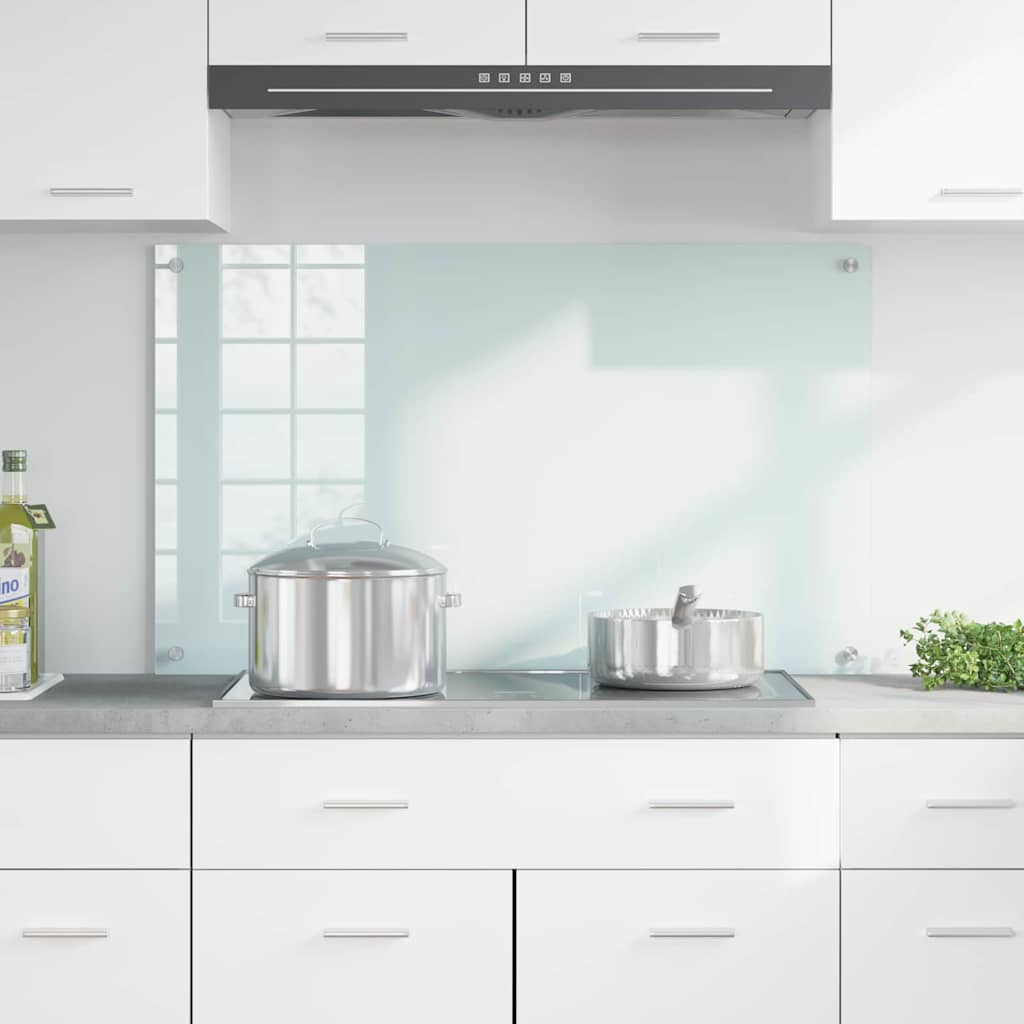 Køkkenbacksplash Mælk 100 x 60 cm hærdet glas
