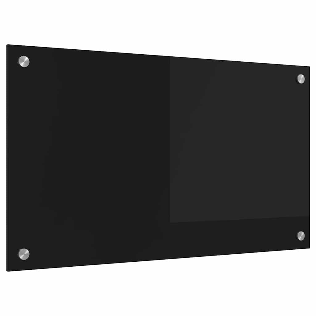 Køkkenbacksplash Sort 70 x 40 cm hærdet glas