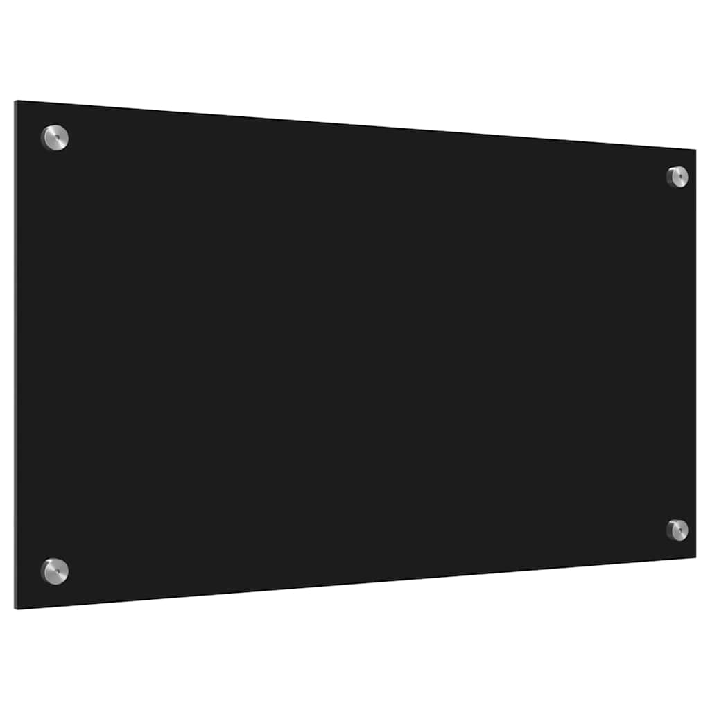 Køkkenbacksplash Sort 70 x 40 cm hærdet glas