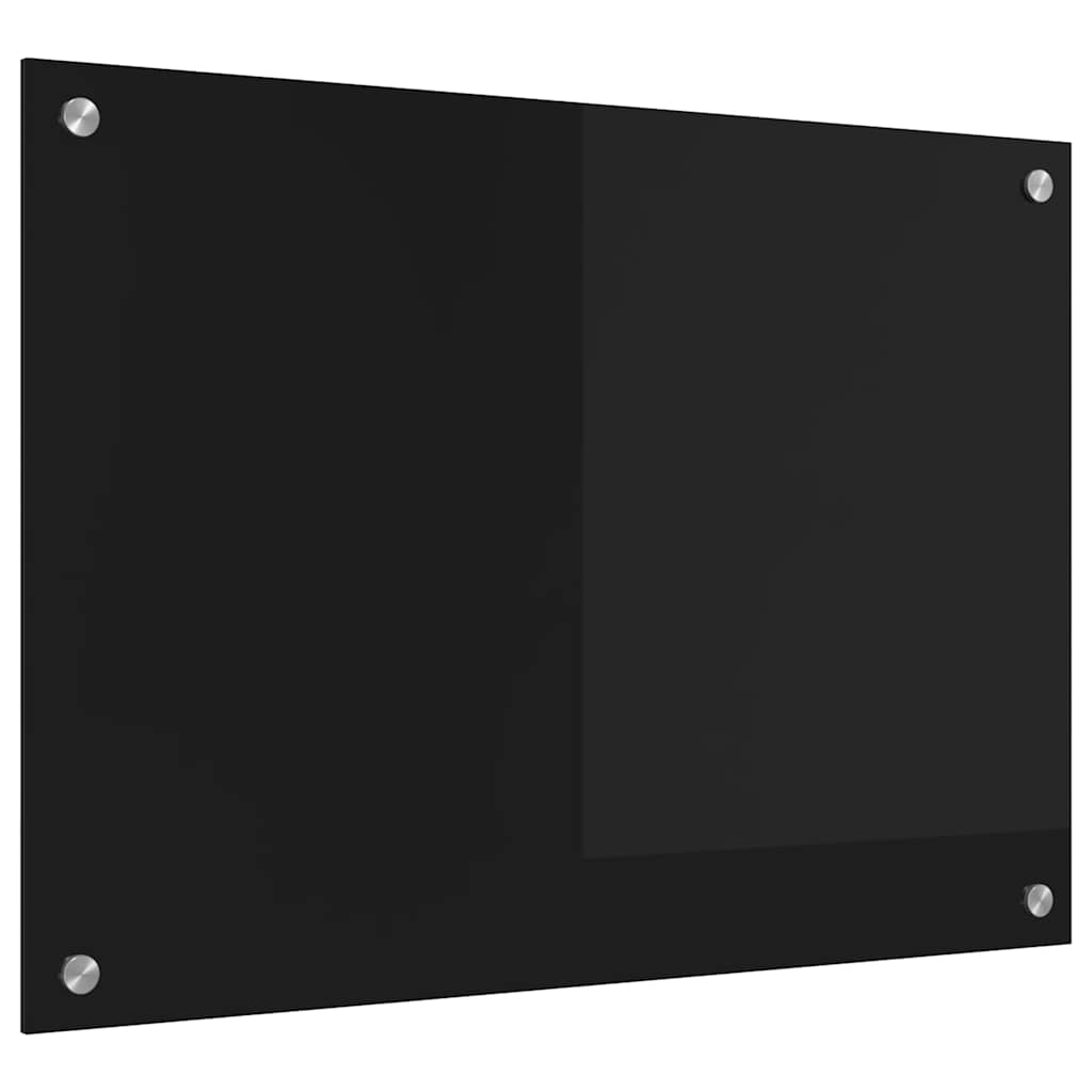 Køkkenbacksplash Sort 70 x 50 cm hærdet glas
