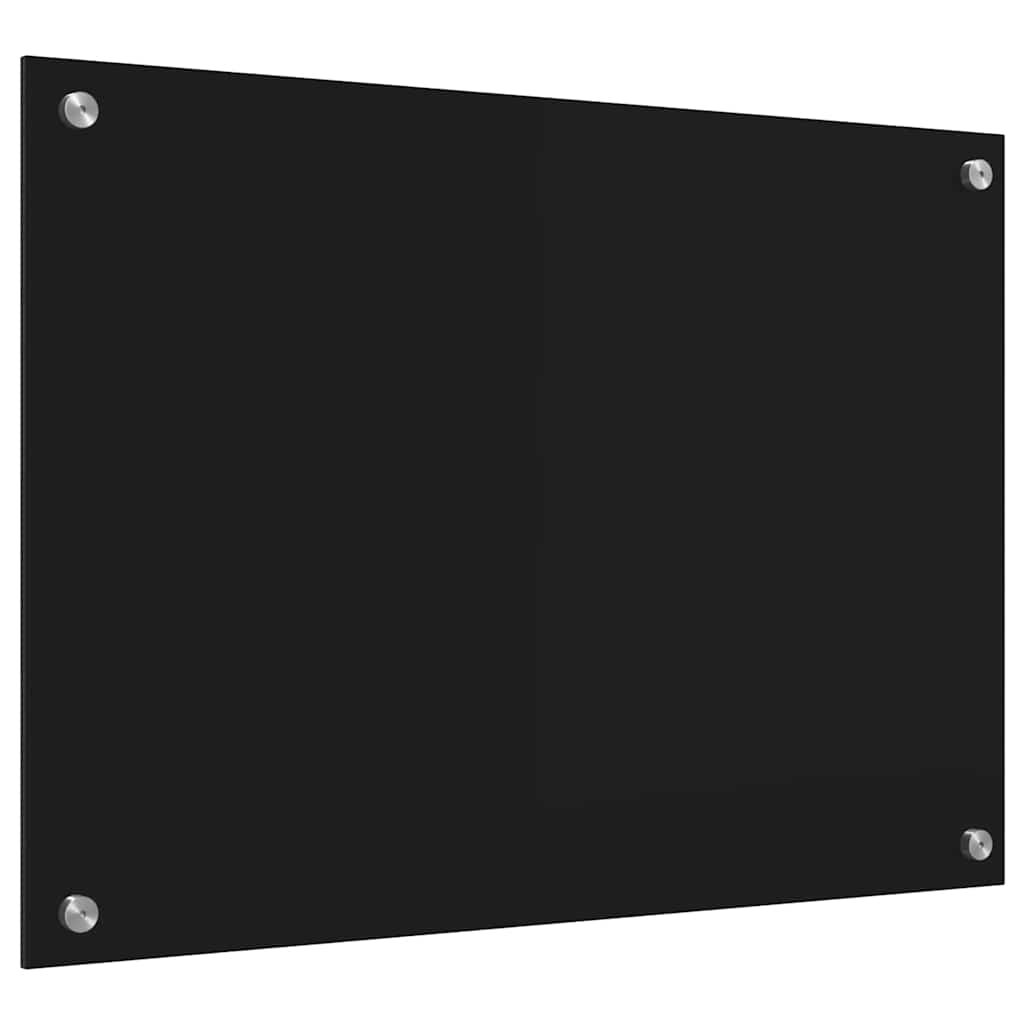 Køkkenbacksplash Sort 70 x 50 cm hærdet glas