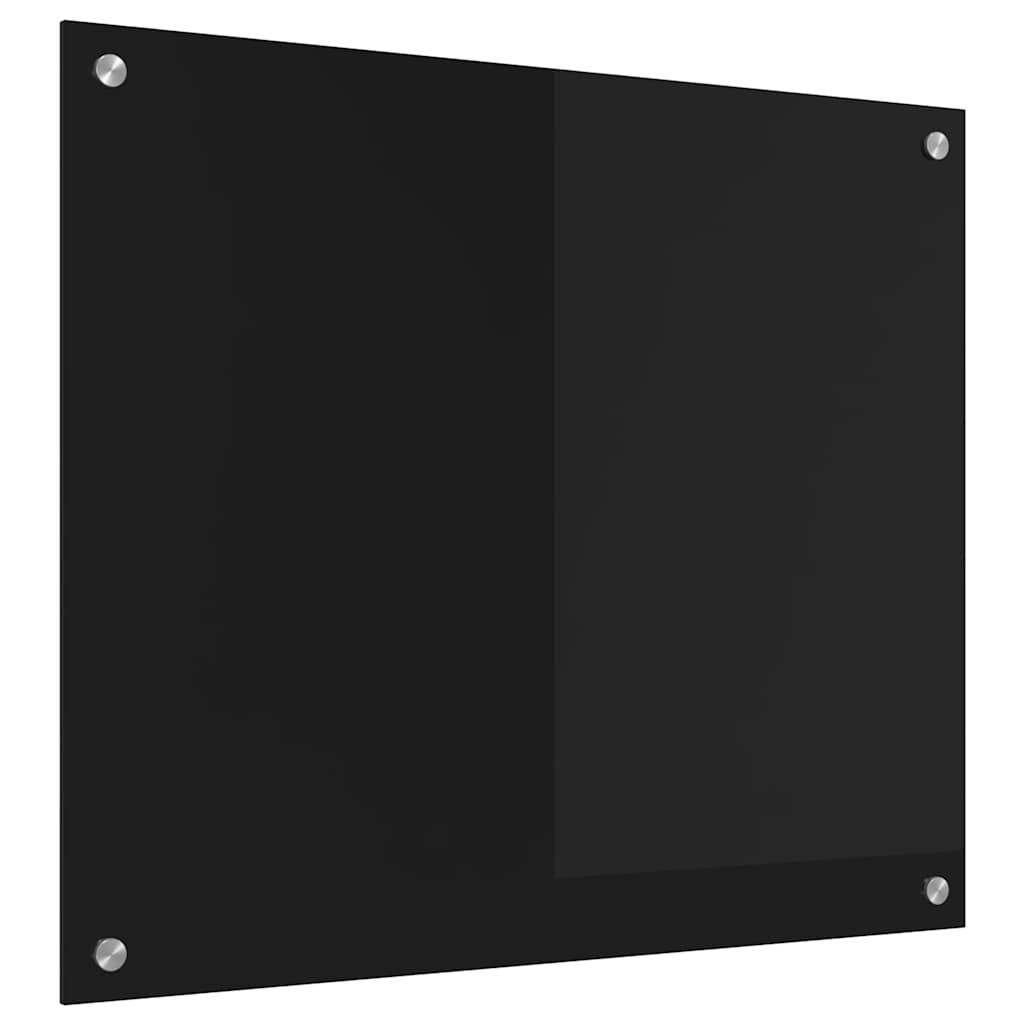 Køkkenbacksplash Sort 70 x 60 cm hærdet glas