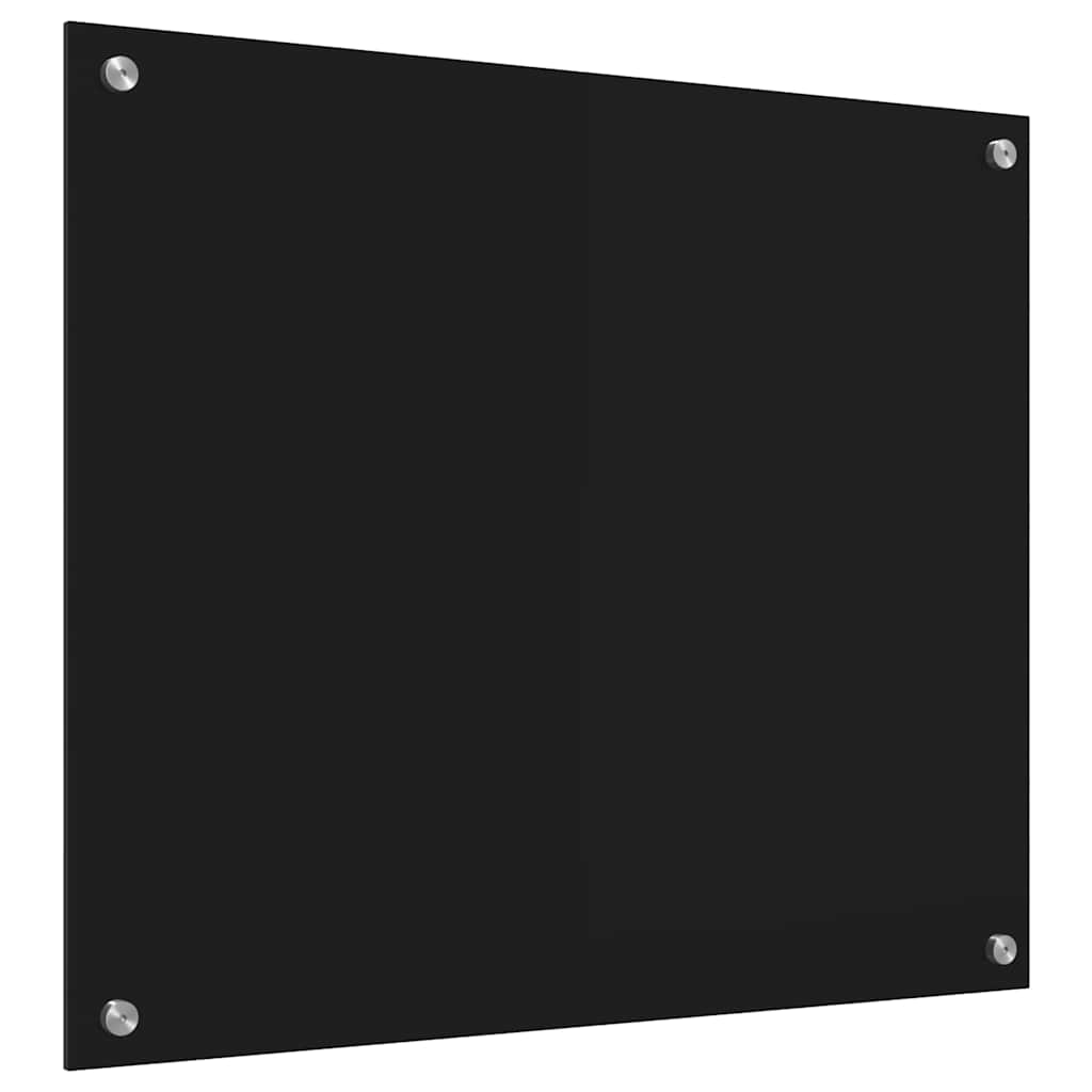 Køkkenbacksplash Sort 70 x 60 cm hærdet glas
