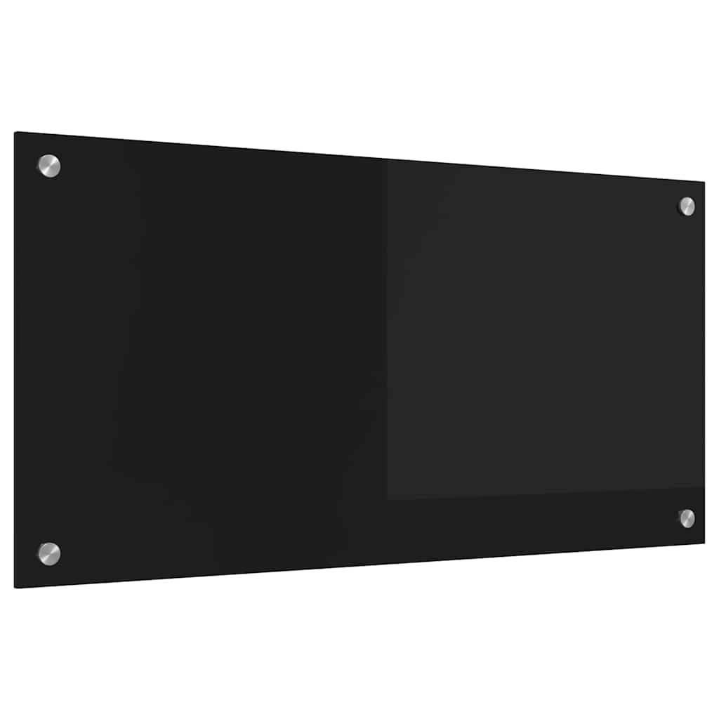 Køkkenbacksplash Sort 80 x 40 cm hærdet glas