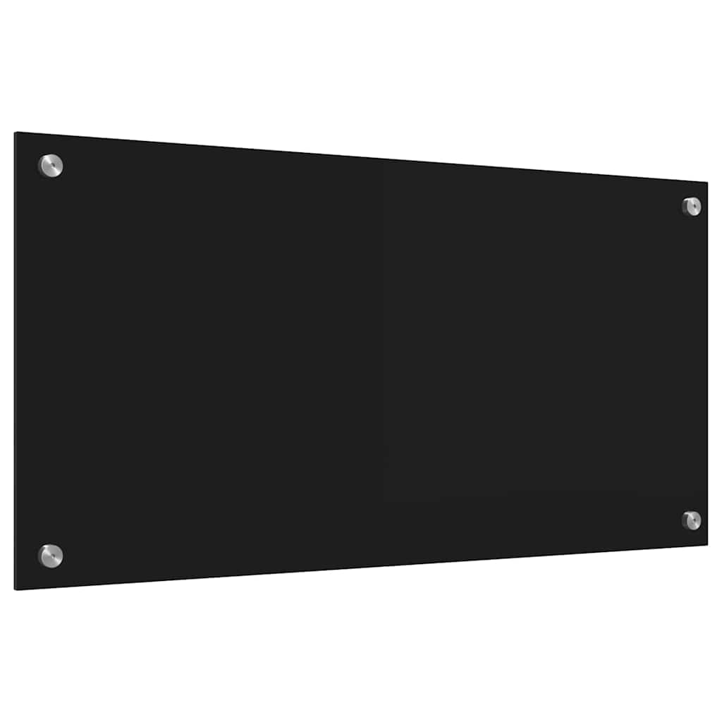 Køkkenbacksplash Sort 80 x 40 cm hærdet glas