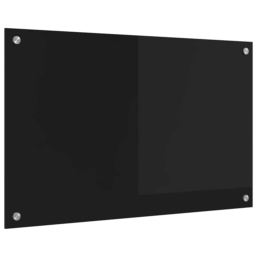 Køkkenbacksplash Sort 80 x 50 cm hærdet glas