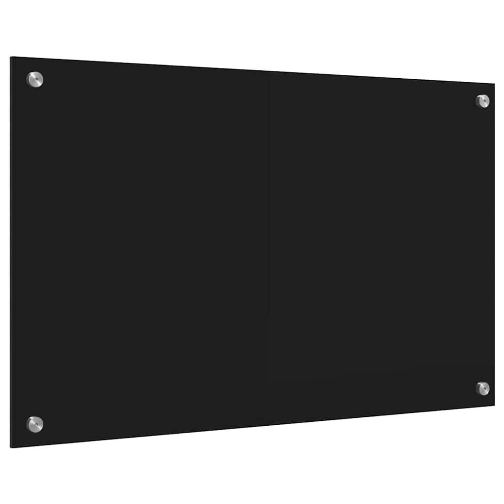 Køkkenbacksplash Sort 80 x 50 cm hærdet glas