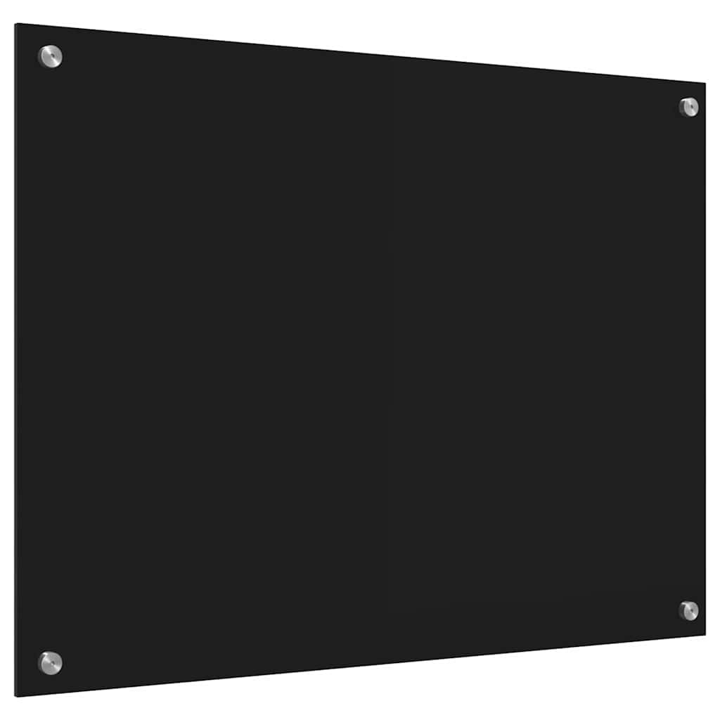 Køkkenbacksplash Sort 80 x 60 cm hærdet glas