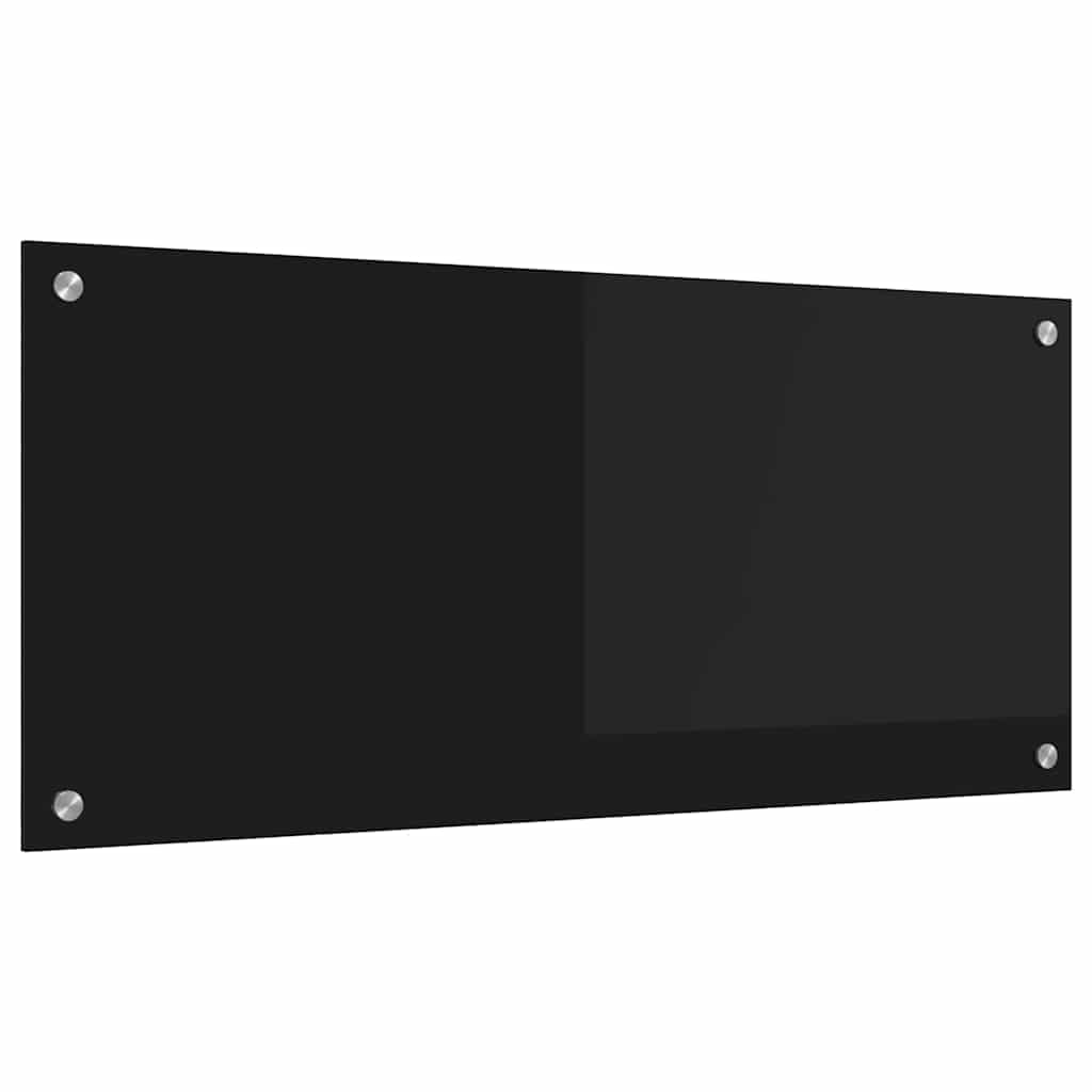 Køkkenbacksplash Sort 90 x 40 cm hærdet glas