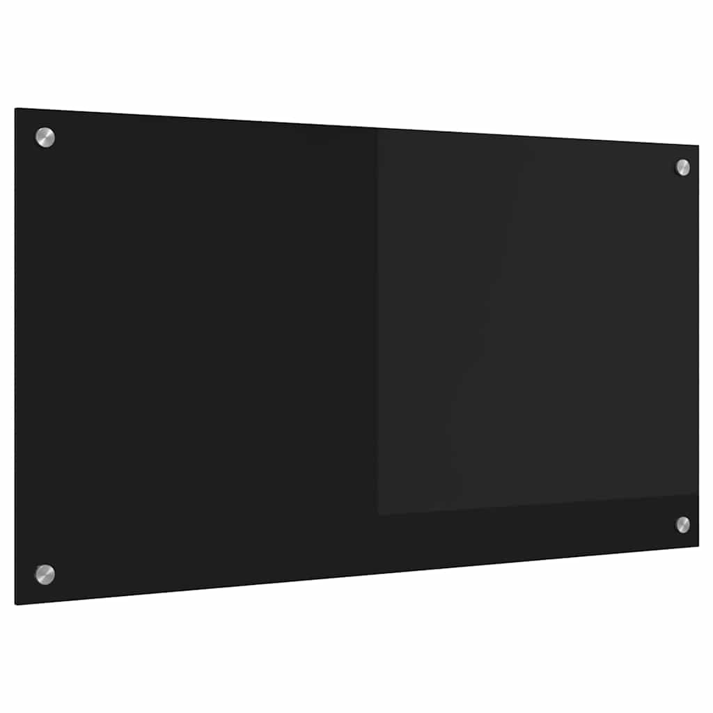Køkkenbacksplash Sort 90 x 50 cm hærdet glas