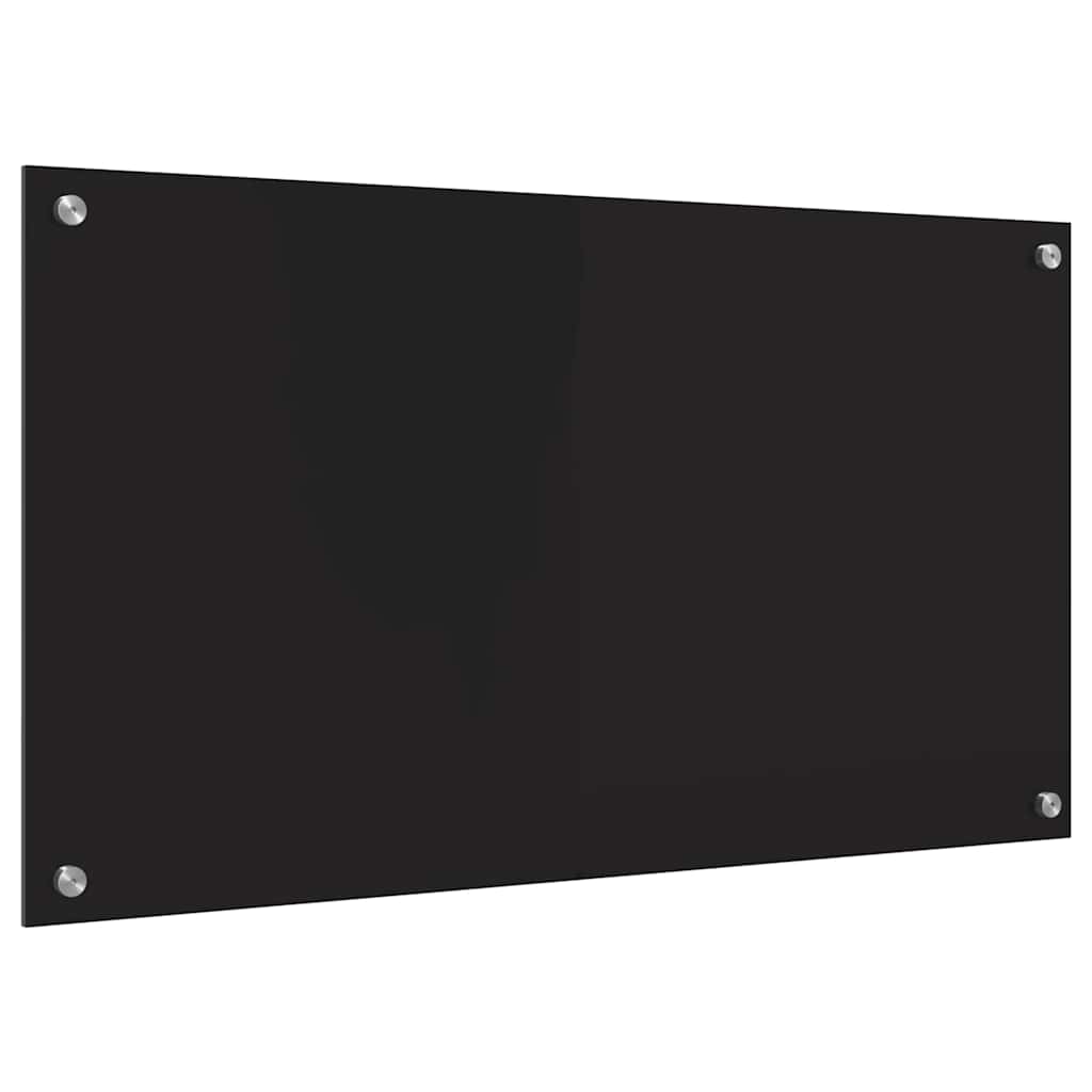 Køkkenbacksplash Sort 90 x 50 cm hærdet glas