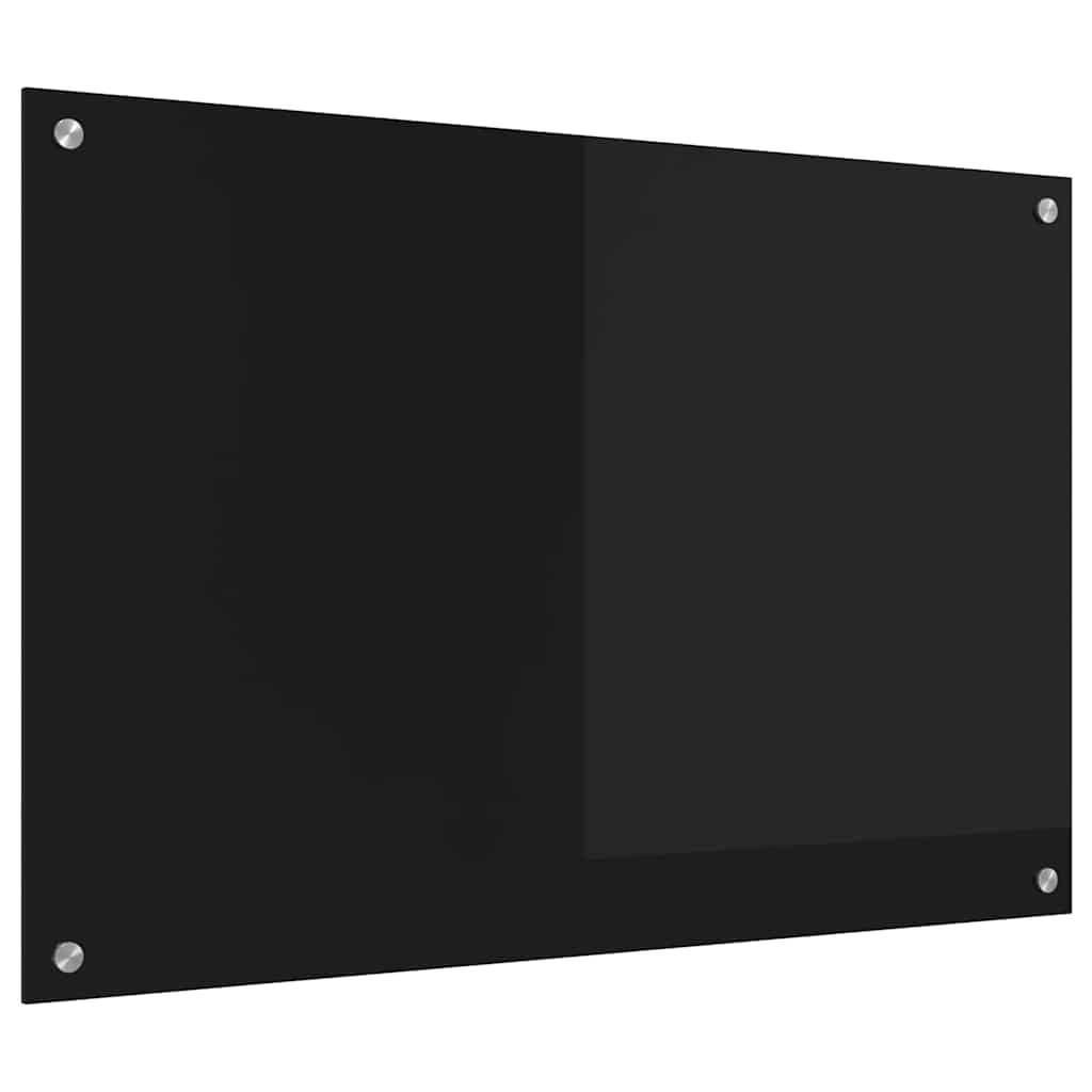 Køkkenbacksplash Sort 90 x 60 cm hærdet glas