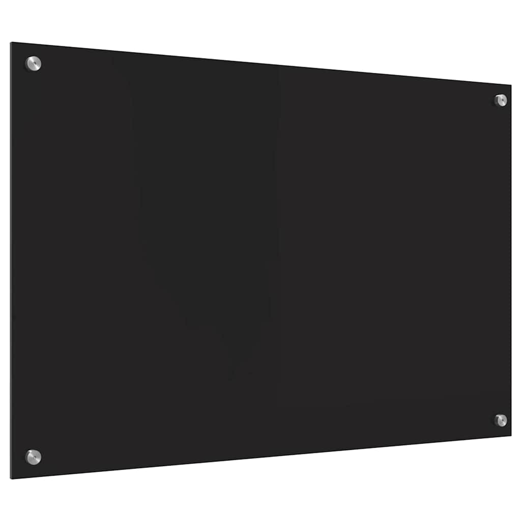 Køkkenbacksplash Sort 90 x 60 cm hærdet glas