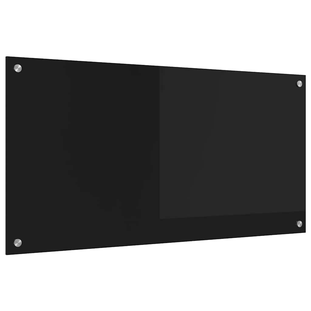 Køkkenbacksplash Sort 100 x 50 cm hærdet glas