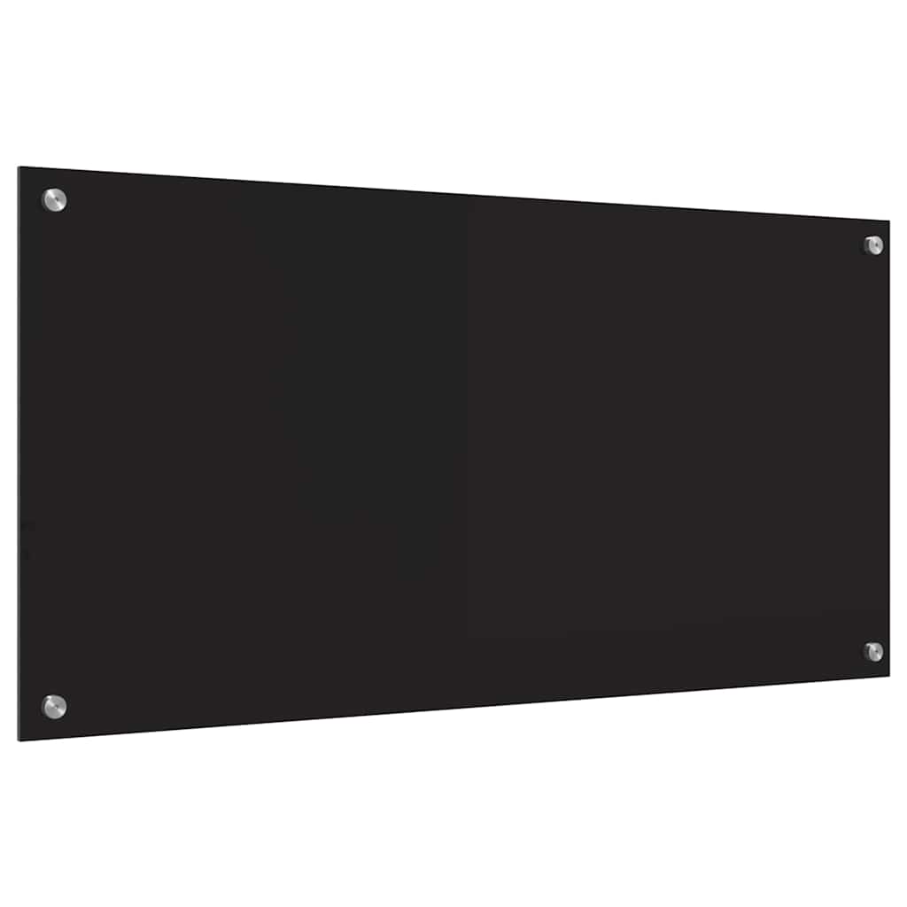 Køkkenbacksplash Sort 100 x 50 cm hærdet glas