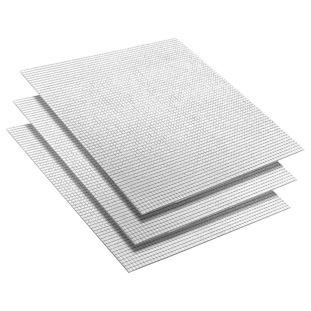 Spejl Mosaik Flise Geometrisk 3 stk. Sølv 30 x 30 cm Glas