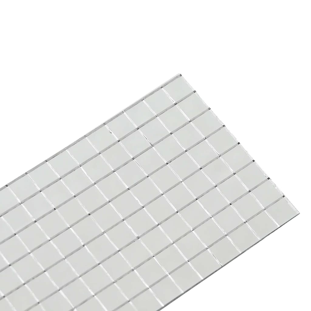 Spejl Mosaik Flise Geometrisk 3 stk. Sølv 100 x 4 cm Glas