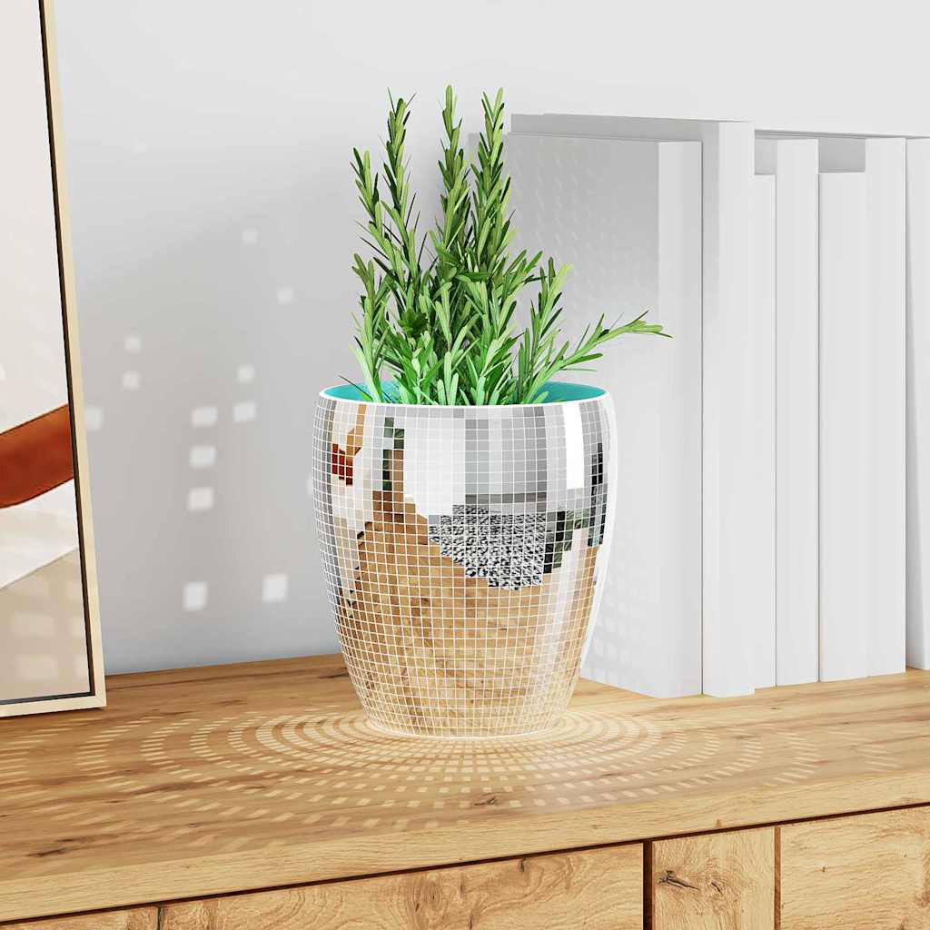 Spejl Mosaik Flise Geometrisk 3 stk. Sølv 100 x 4 cm Glas