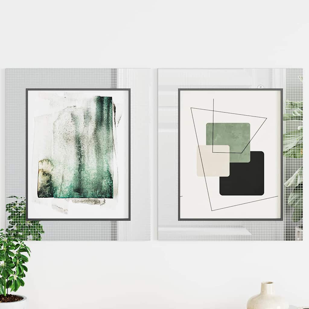 Spejl Mosaik Flise Geometrisk 3 stk. Sølv 100 x 4 cm Glas