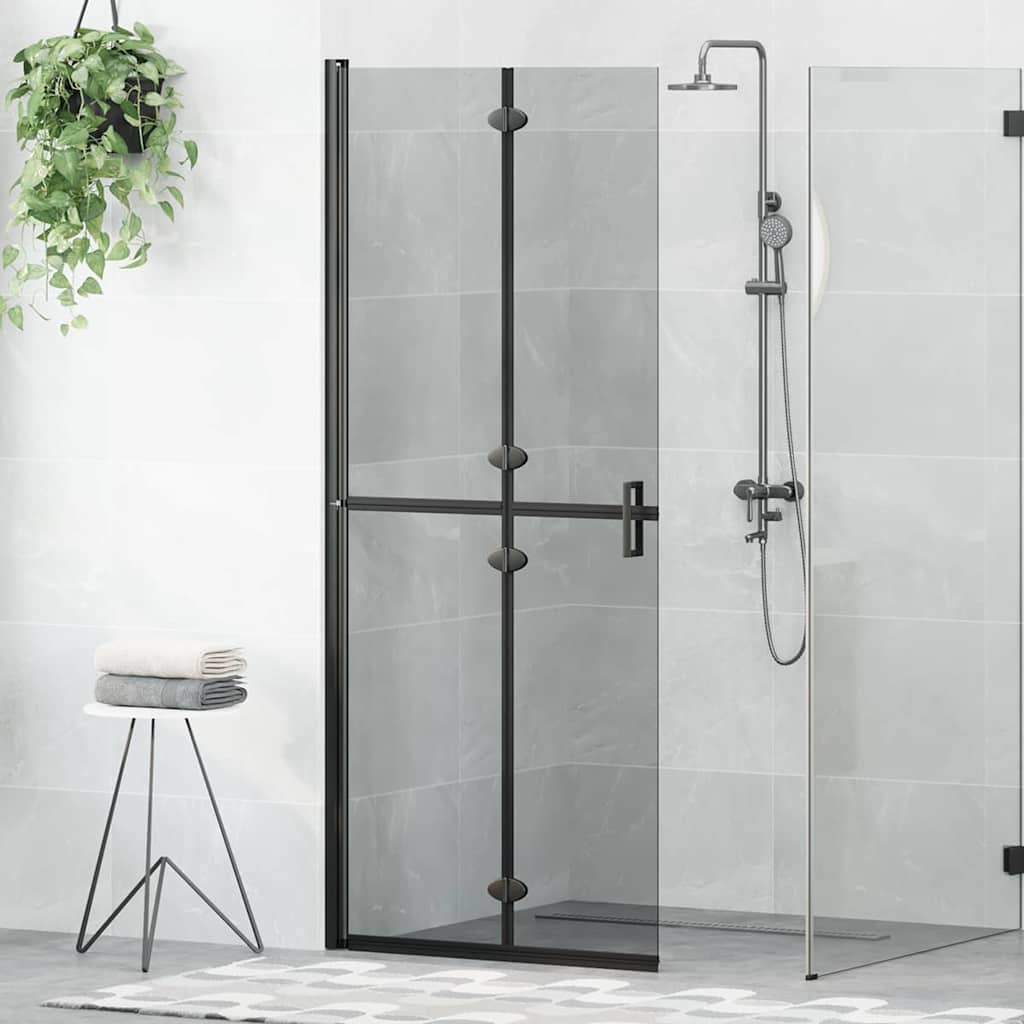 Walk-In brusevæg Sort 80 x 6,5 x 190 cm