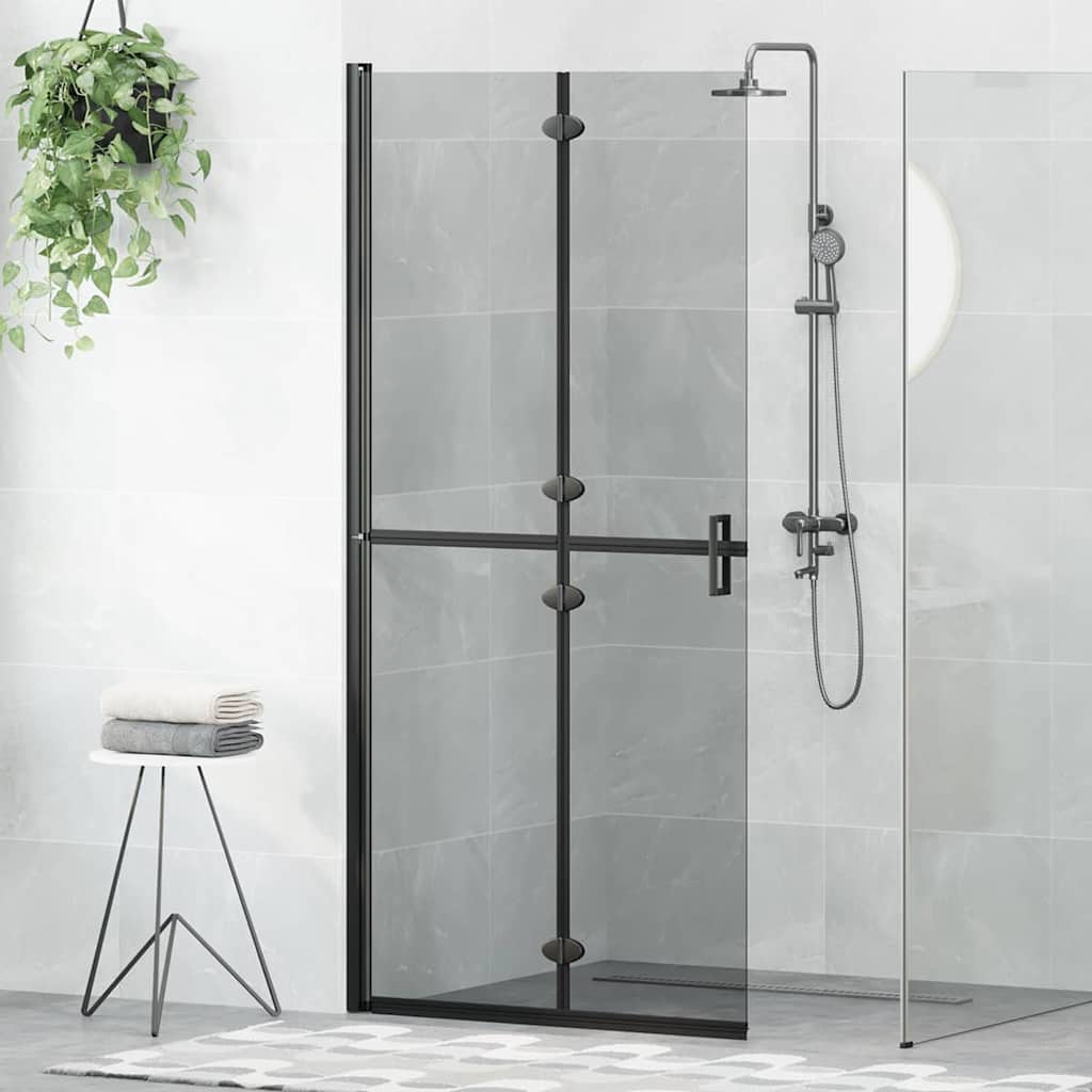 Walk-In brusevæg Sort 90 x 6.5 x 190 cm