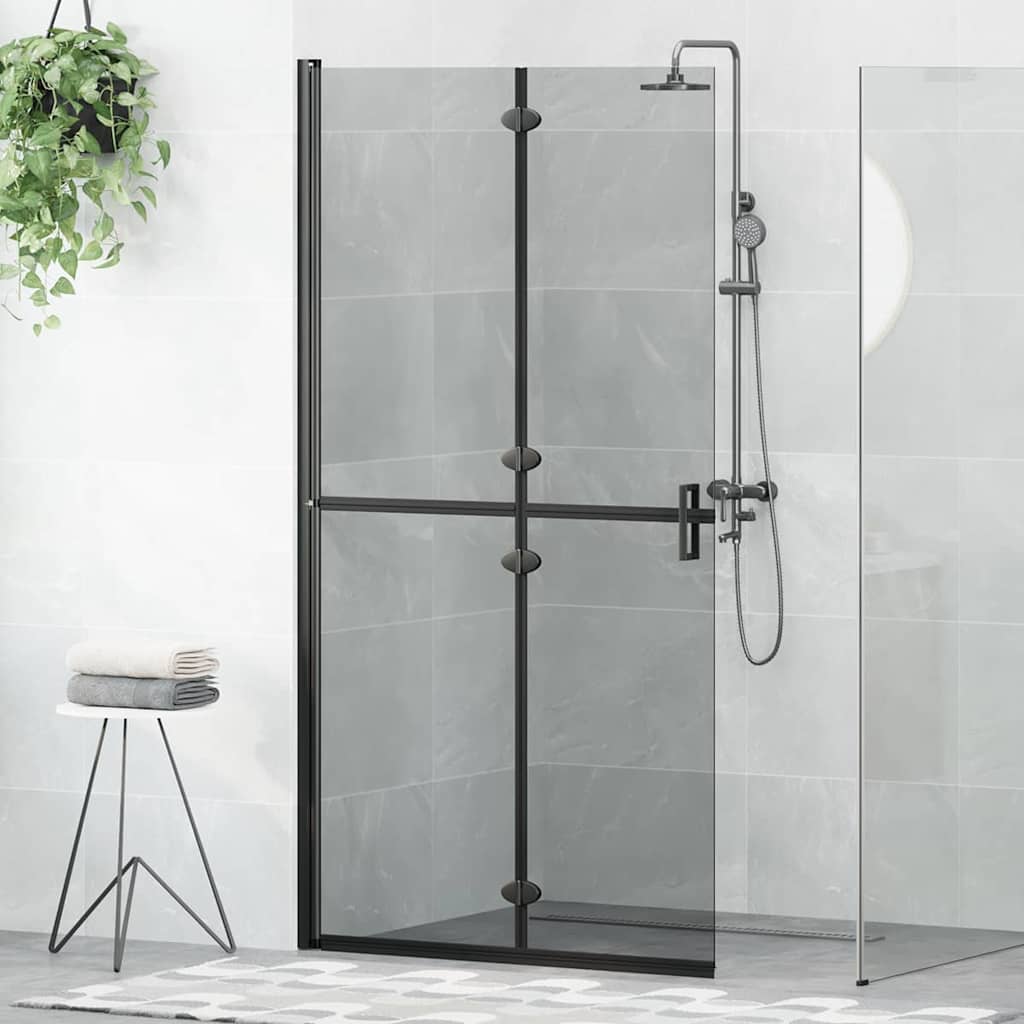 Walk-In brusevæg Sort 100 x 6,5 x 190 cm