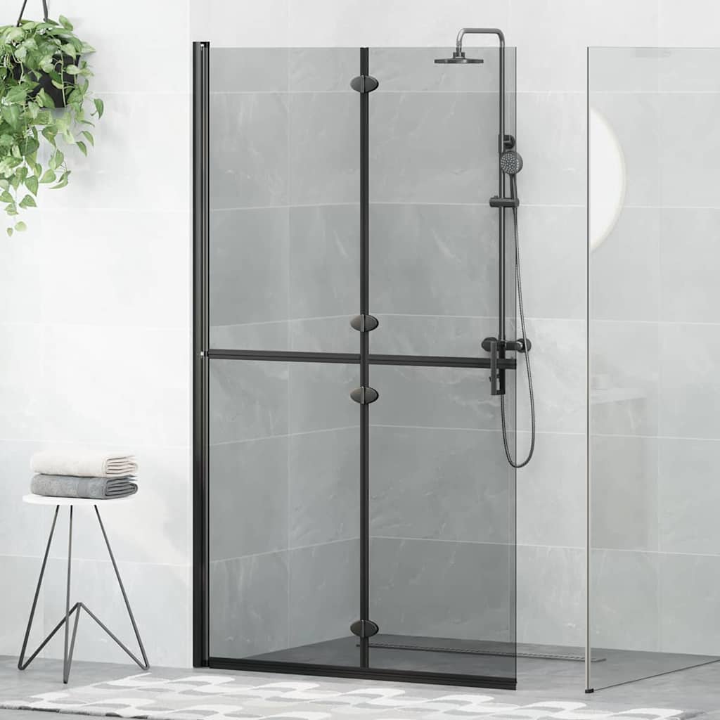 Walk-In brusevæg Sort 110 x 6,5 x 190 cm