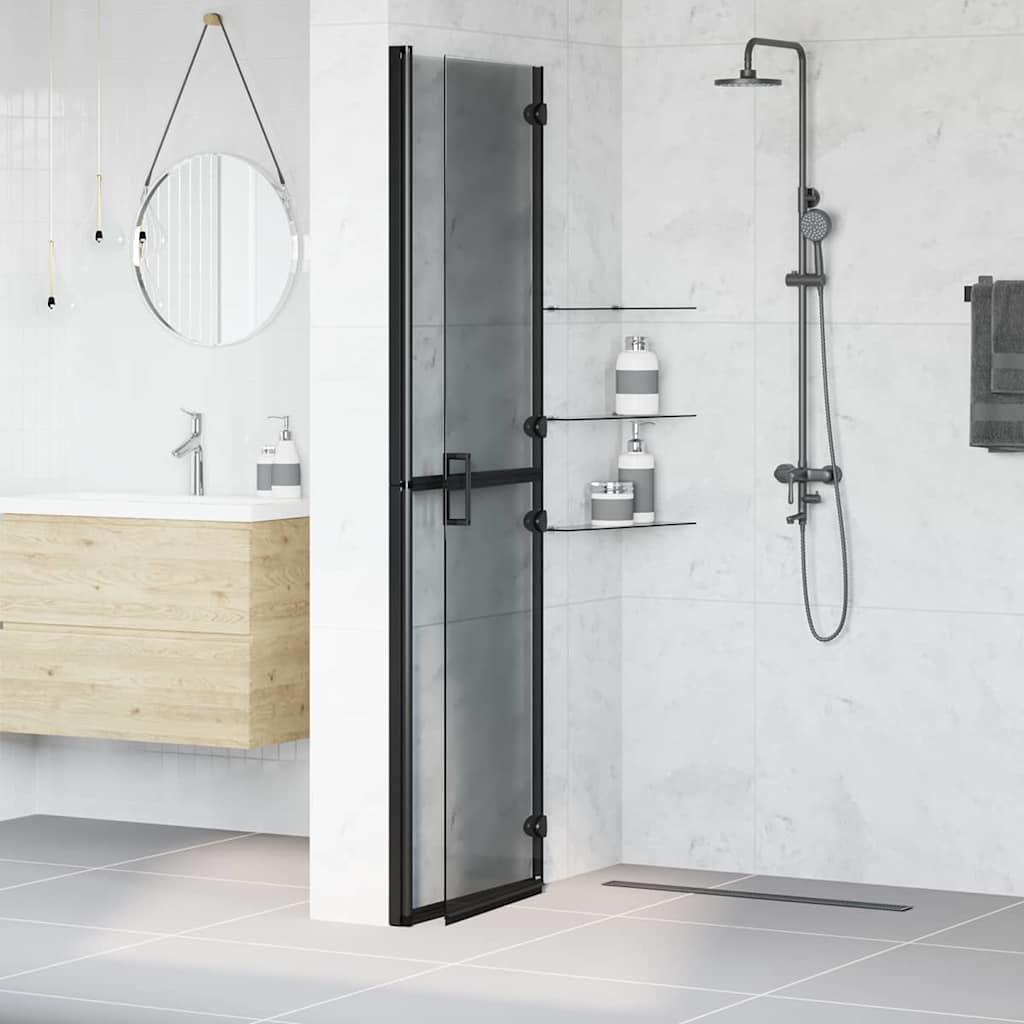 Walk-In brusevæg Sort 110 x 6,5 x 190 cm