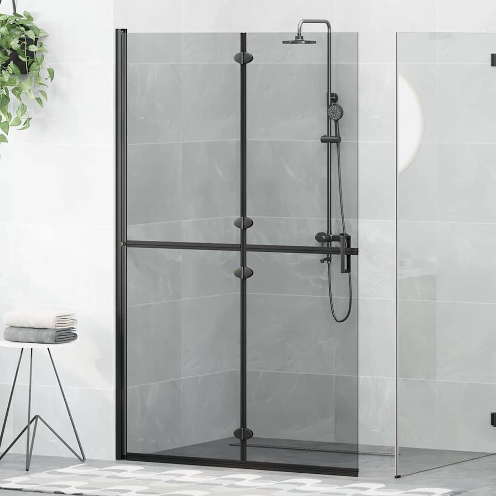 Walk-In brusevæg Sort 120 x 6,5 x 190 cm