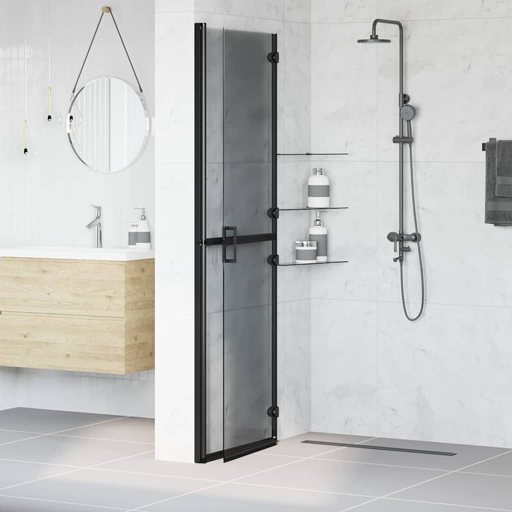 Walk-In brusevæg Sort 120 x 6,5 x 190 cm