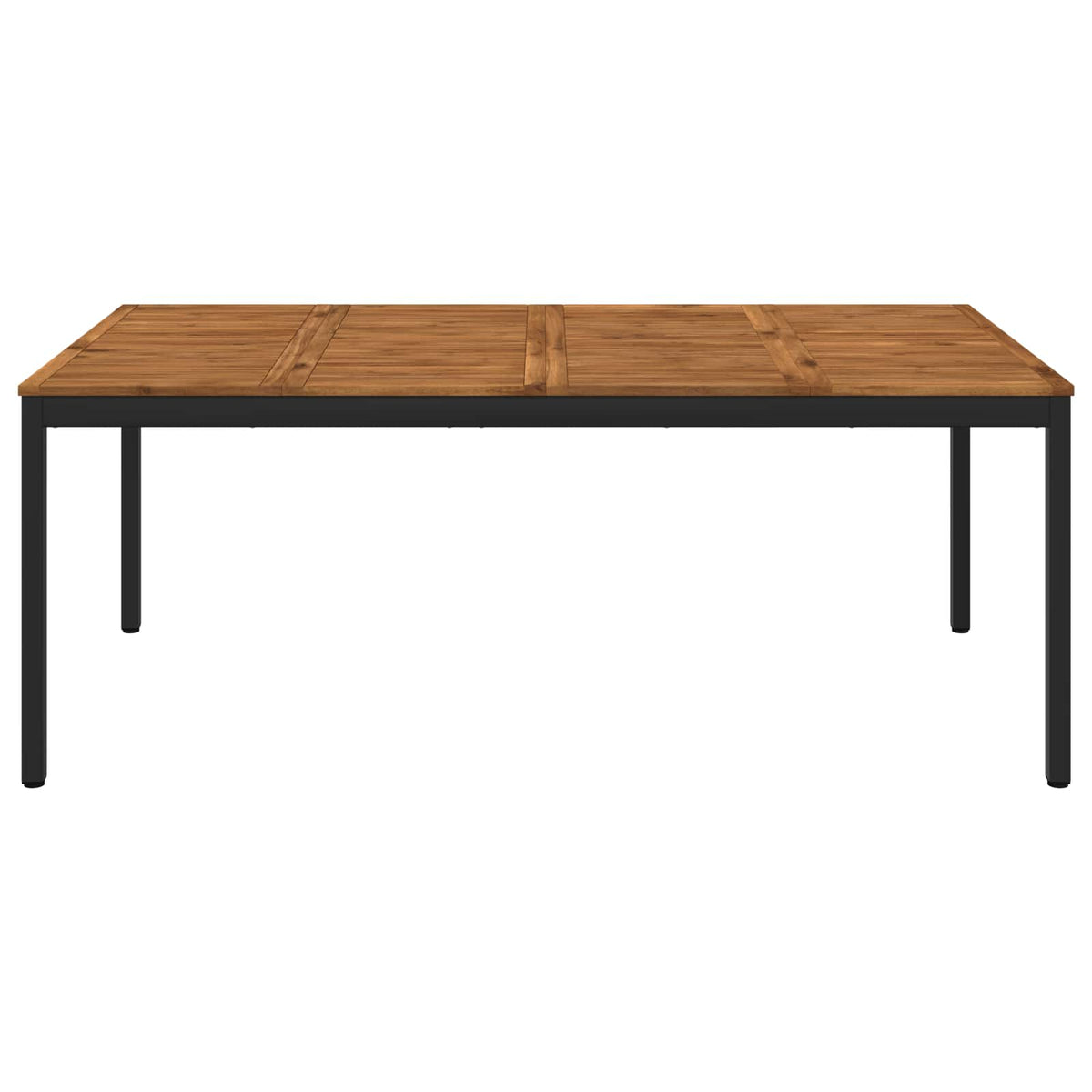 Havemiddagstabel Naturfarvet og sort 196 x 100,5 x 75 cm