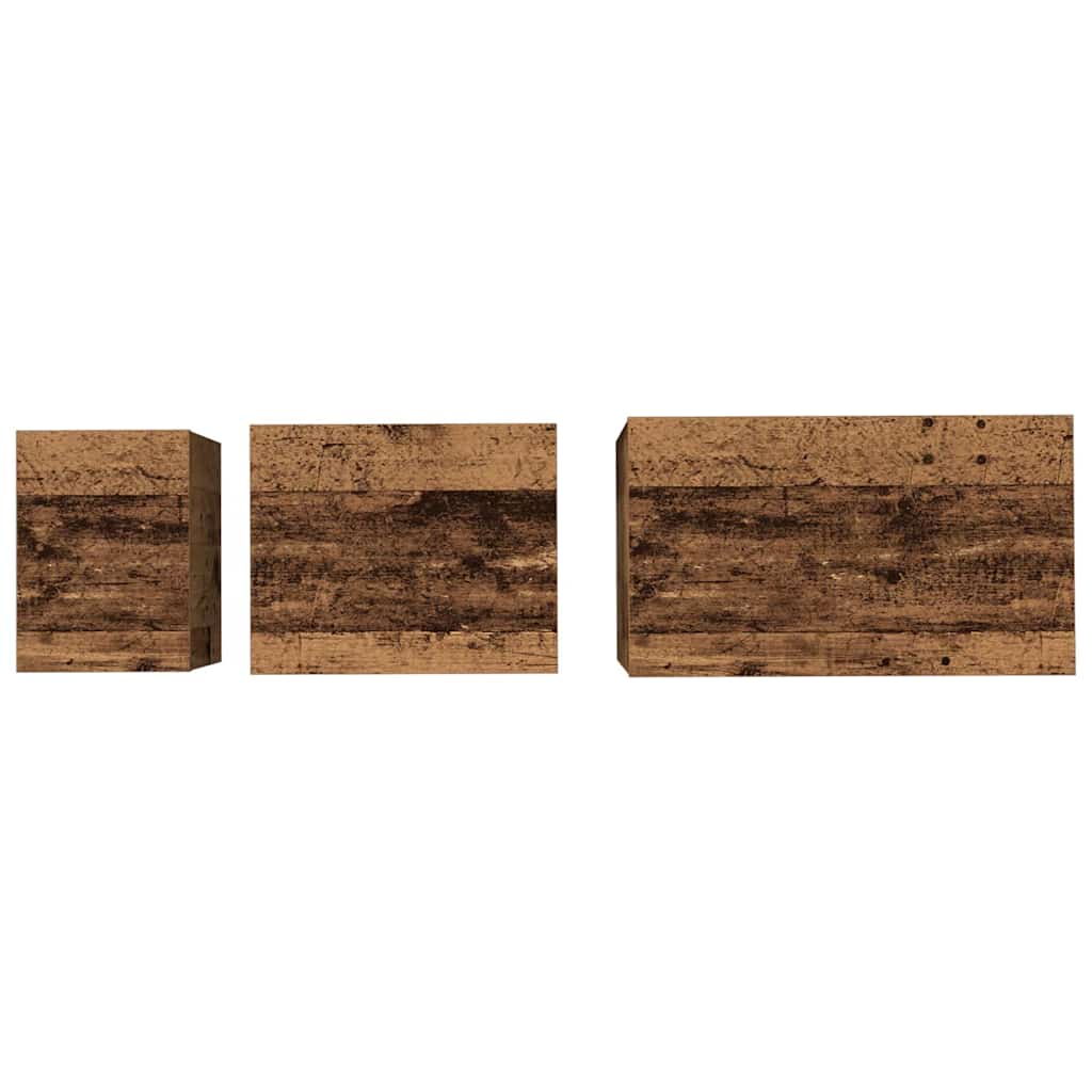 Sofabord 3 stk. Gammelt træ 60 x 35 x 56 cm Konstrueret træ