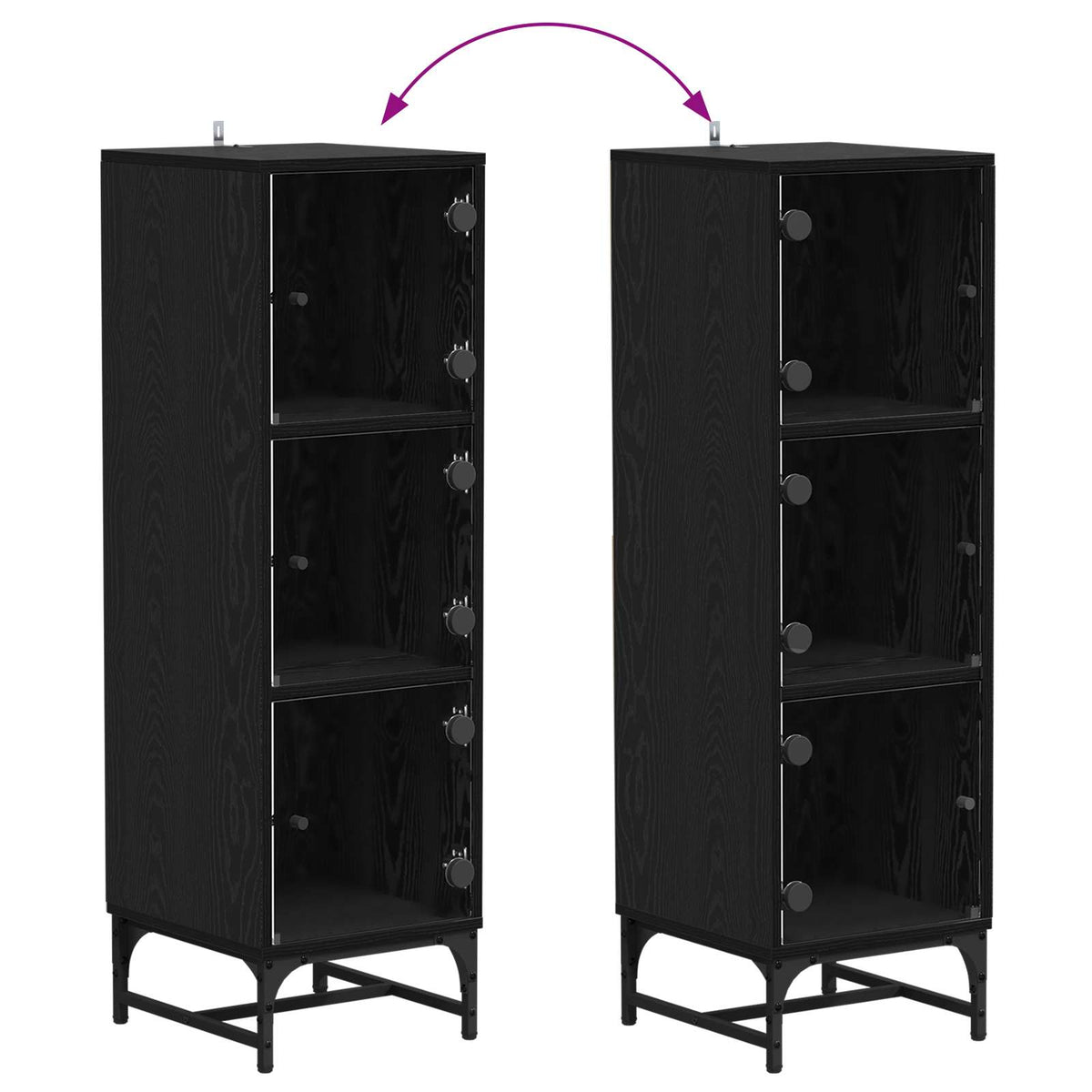 Sideboard Sort eg 35 x 37 x 117 cm