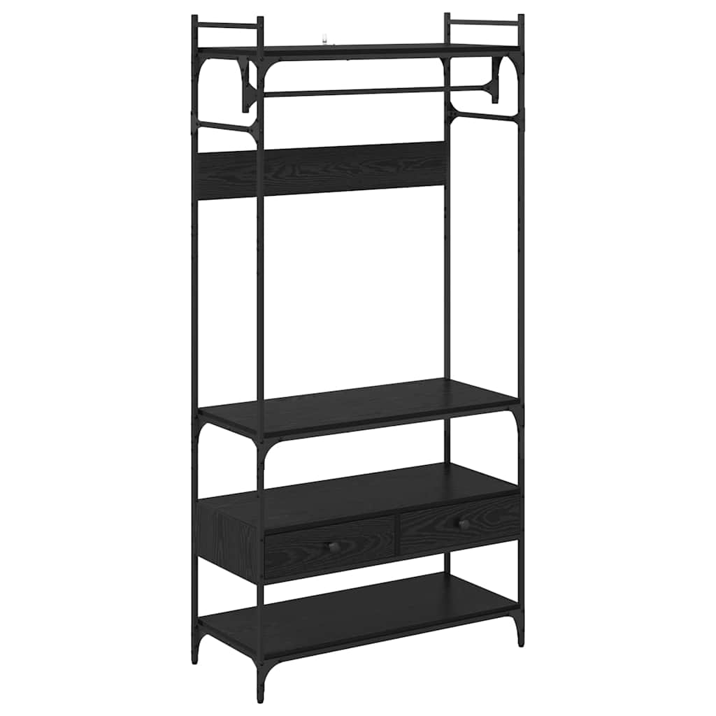 Garderobeskab Sort eg 89 x 39 x 184.5 cm Konstrueret træ