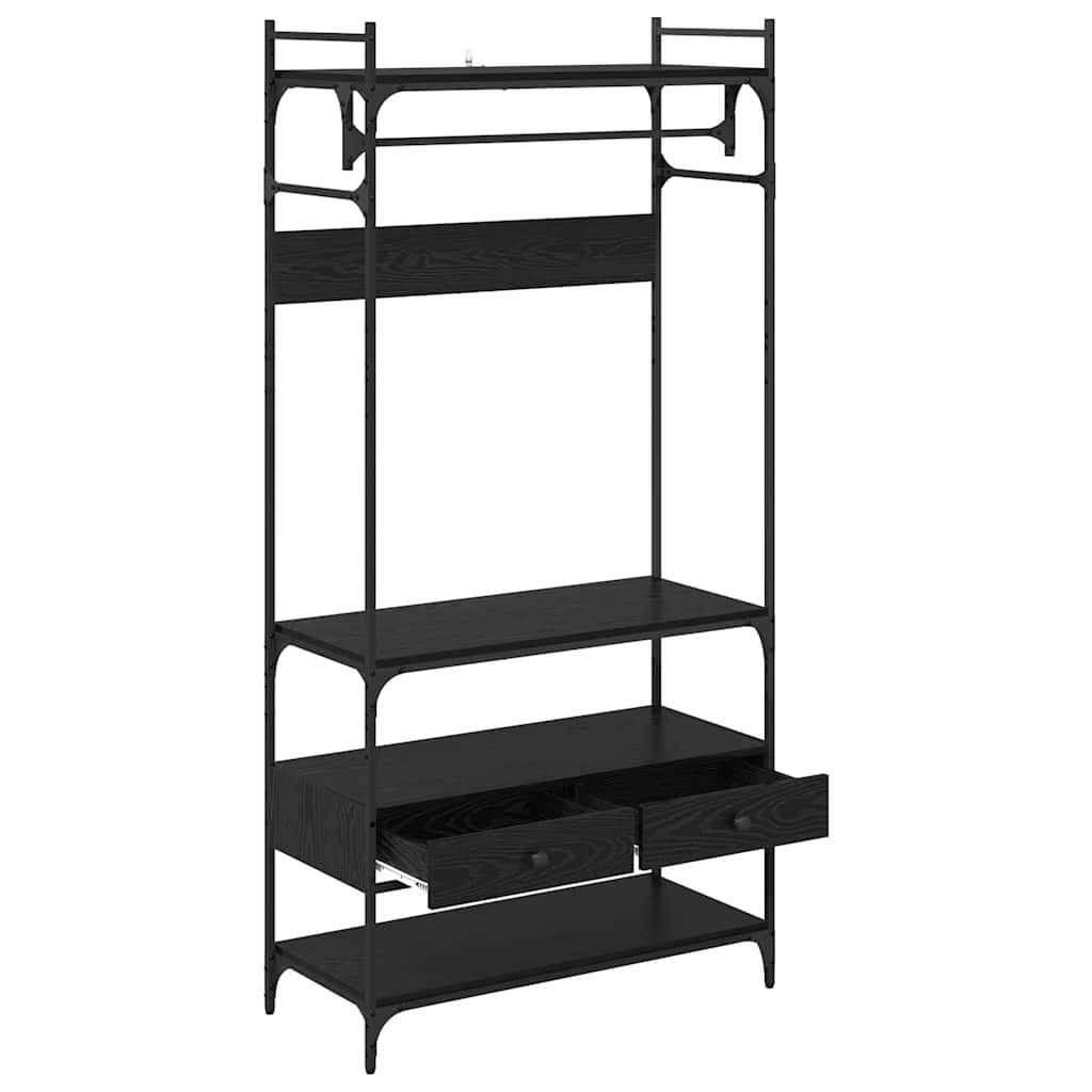Garderobeskab Sort eg 89 x 39 x 184.5 cm Konstrueret træ