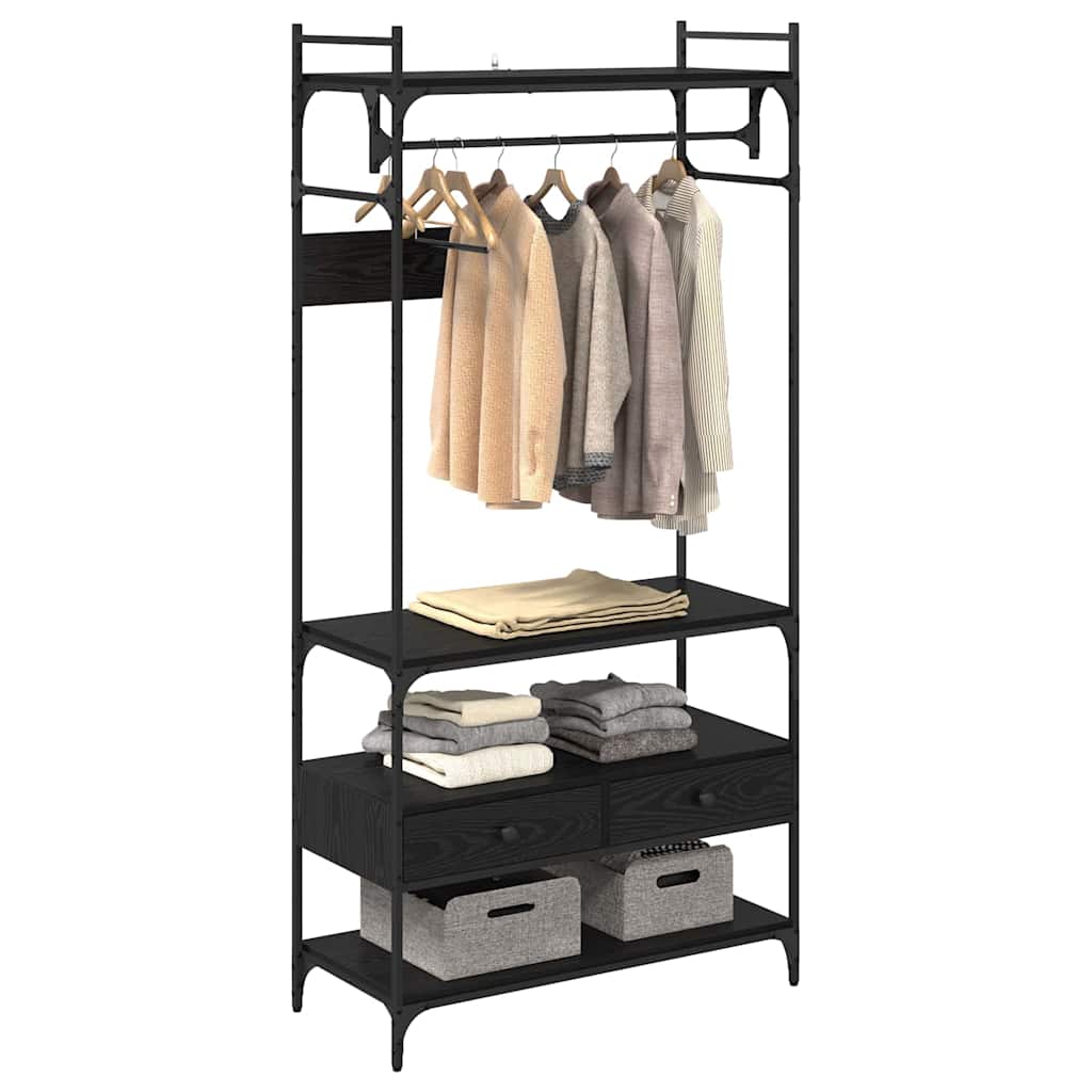 Garderobeskab Sort eg 89 x 39 x 184.5 cm Konstrueret træ