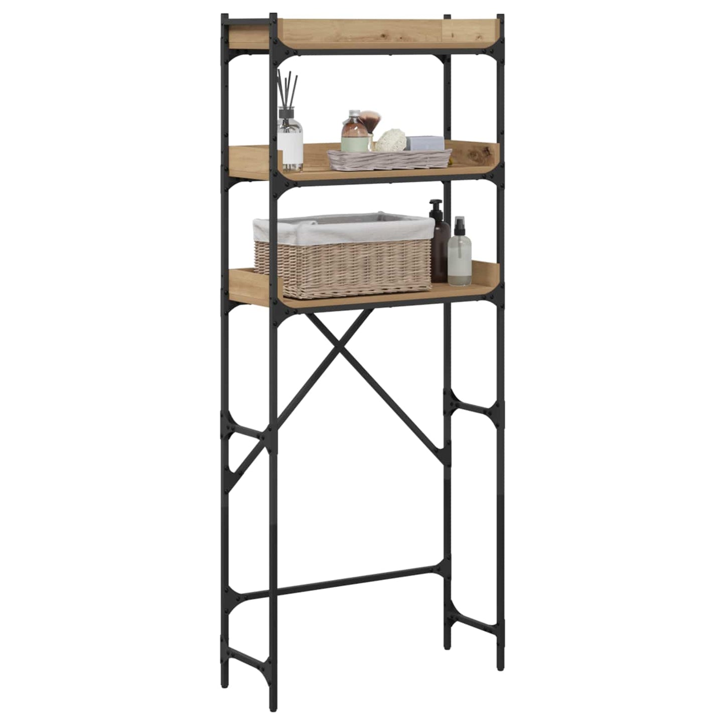 Vaskemaskinehylde med hylde Artisan Egetræ 67 x 25 x 163 cm