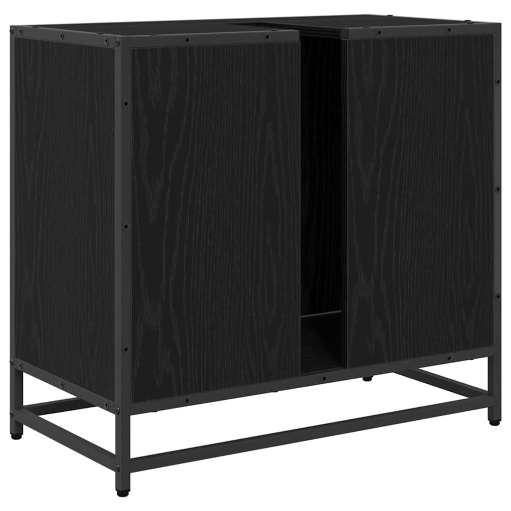 Badeværelsesskabsunder Sort eg 65 x 33 x 60 cm Konstrueret træ