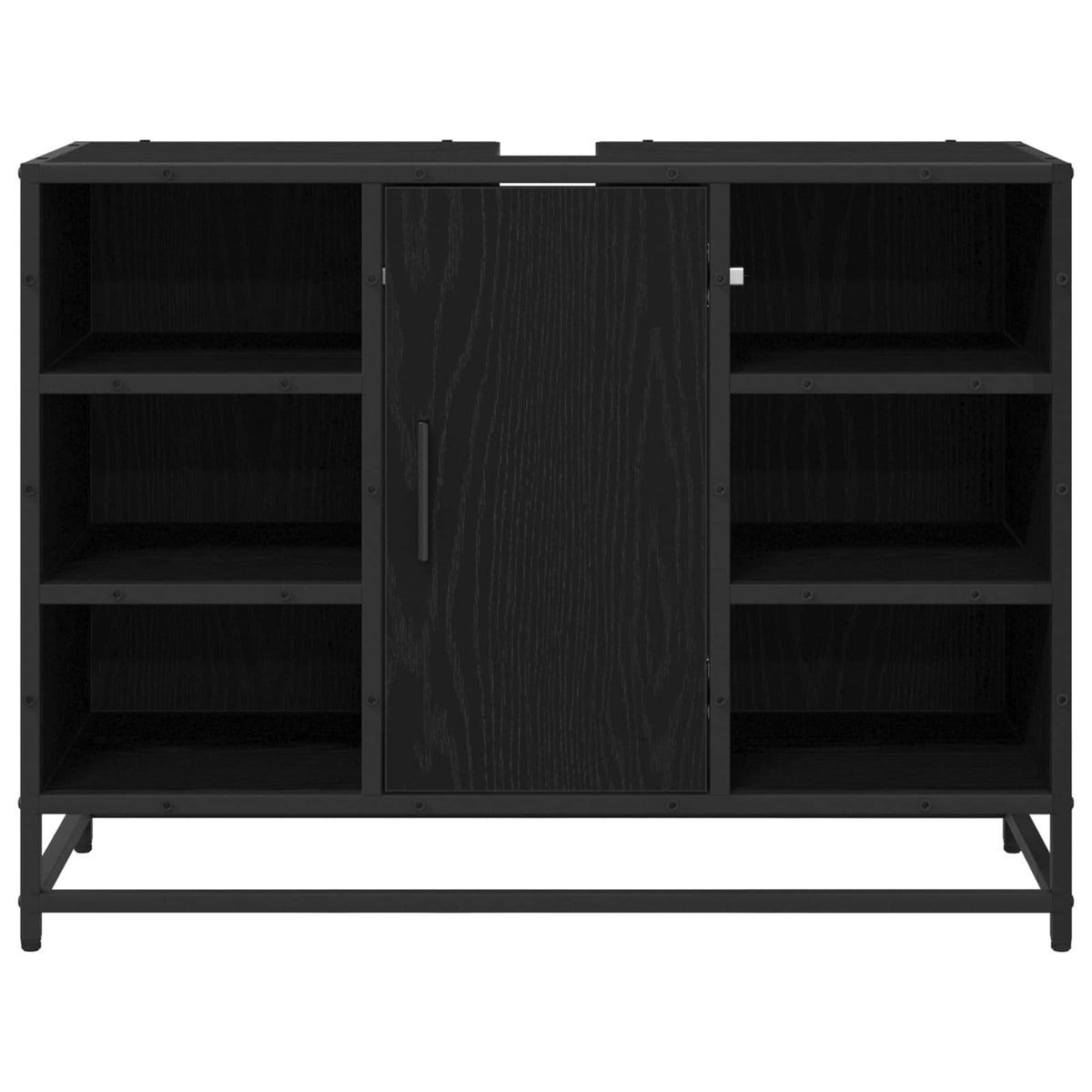 Badeværelsesskab Sort eg 80 x 33 x 60 cm Konstrueret træ