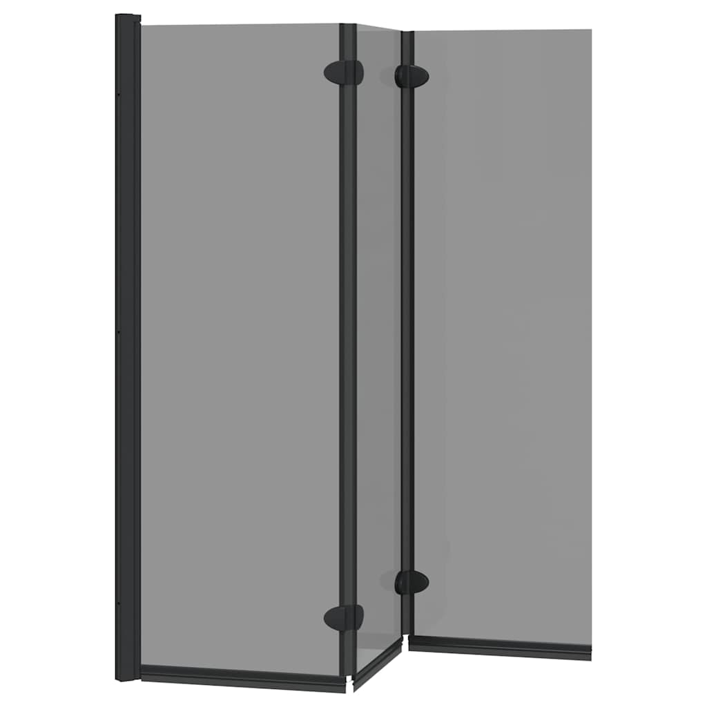 Bruser Indhegning Sort 130 x 138 cm ESG Glas og Aluminium