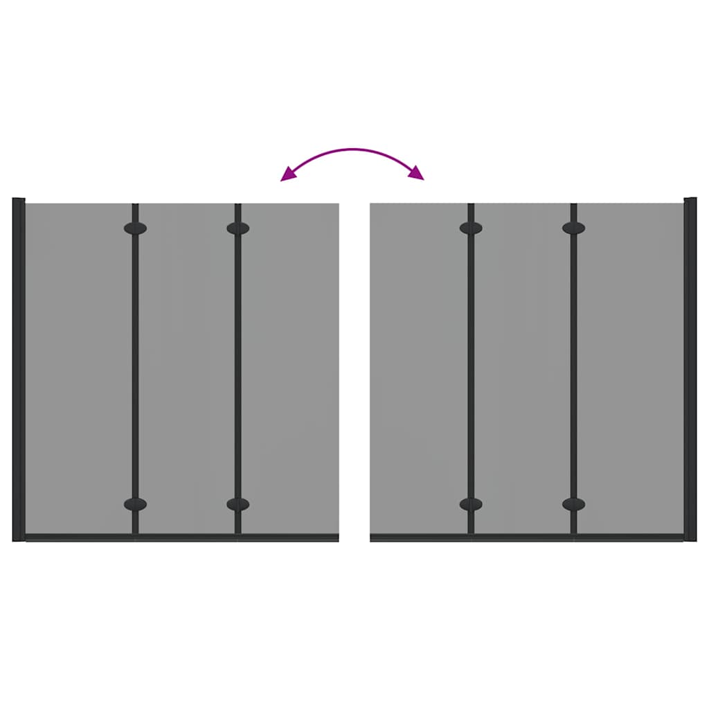Bruser Indhegning Sort 130 x 138 cm ESG Glas og Aluminium