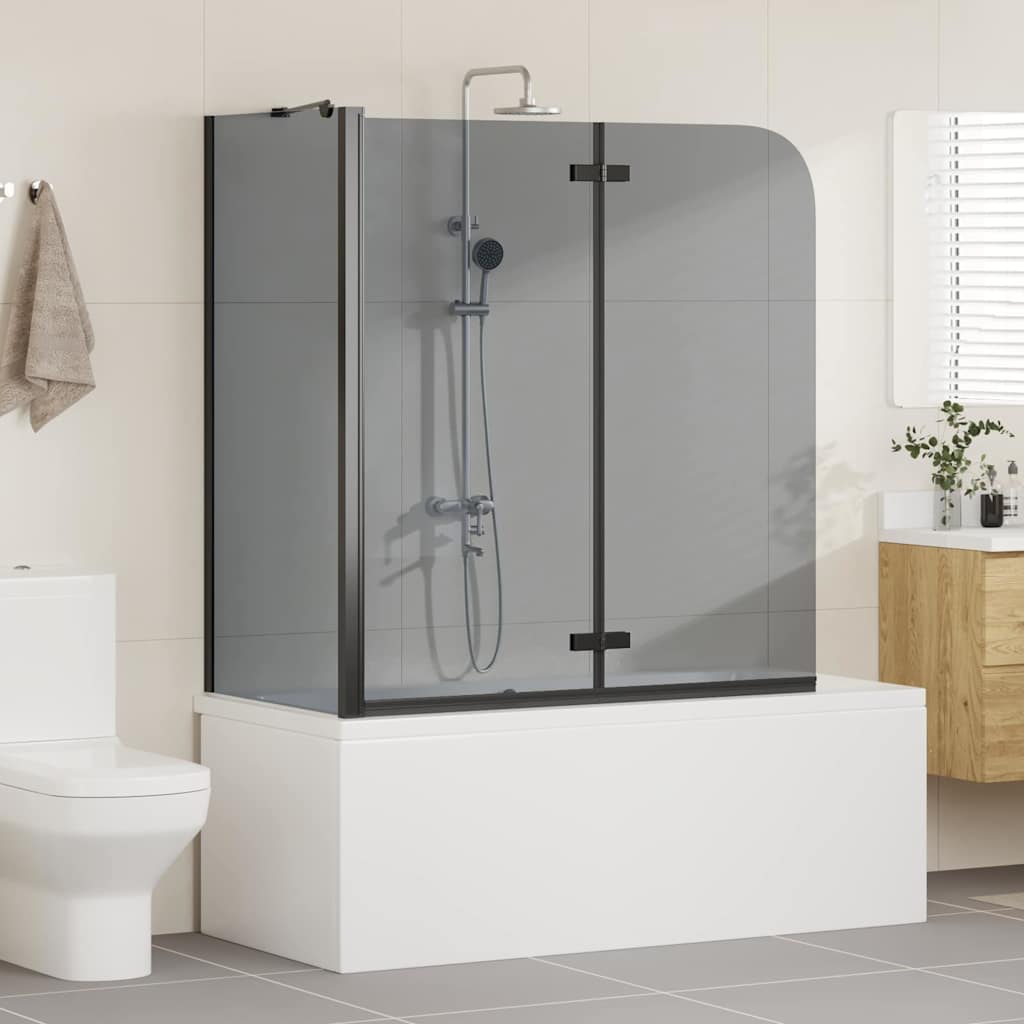 Bruser Indhegning Sort 120 x 68 x 130 cm ESG Glas og Aluminium