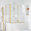 Bruser Indhegning Guld 120 x 68 x 130 cm ESG Glas og Aluminium