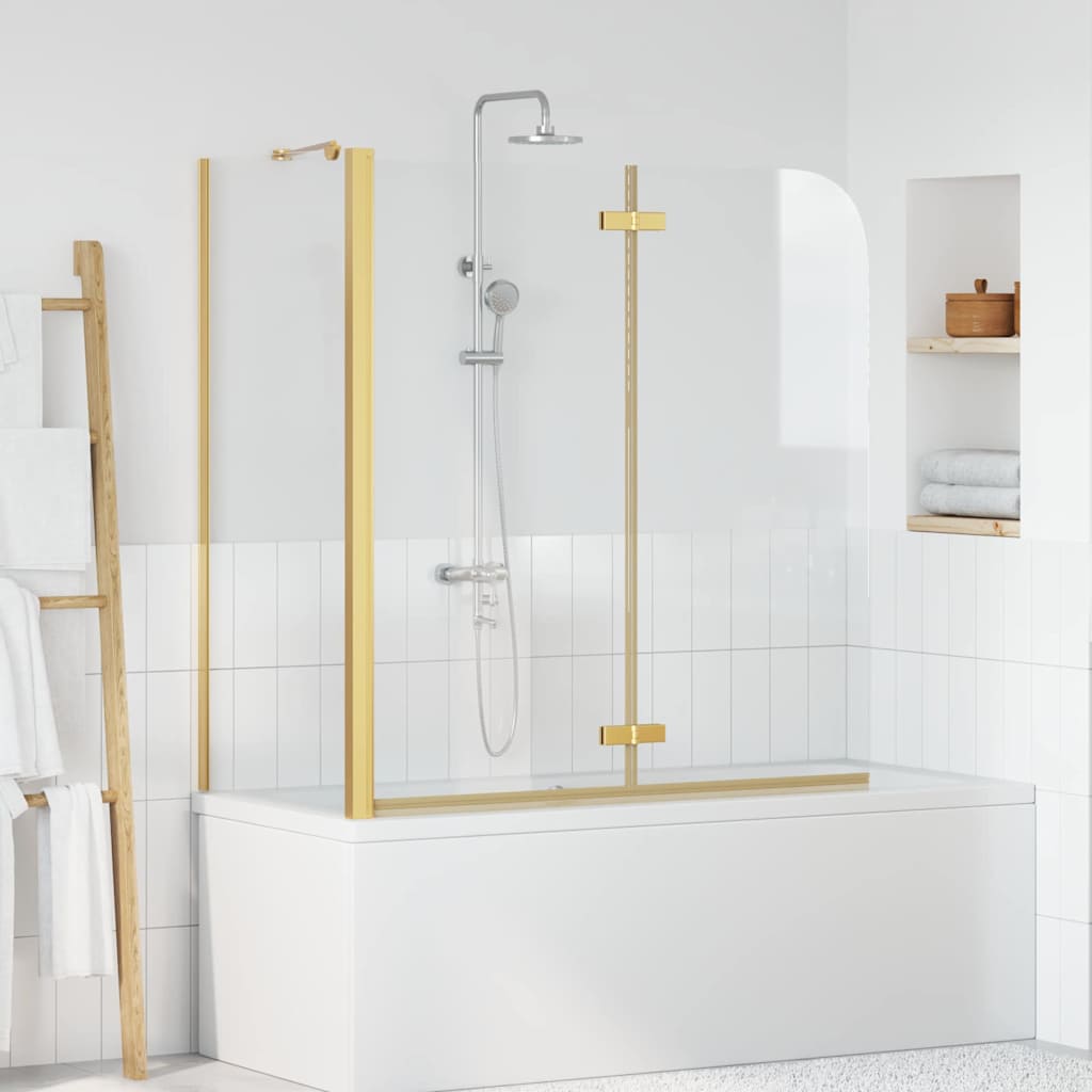 Bruser Indhegning Guld 120 x 68 x 130 cm ESG Glas og Aluminium